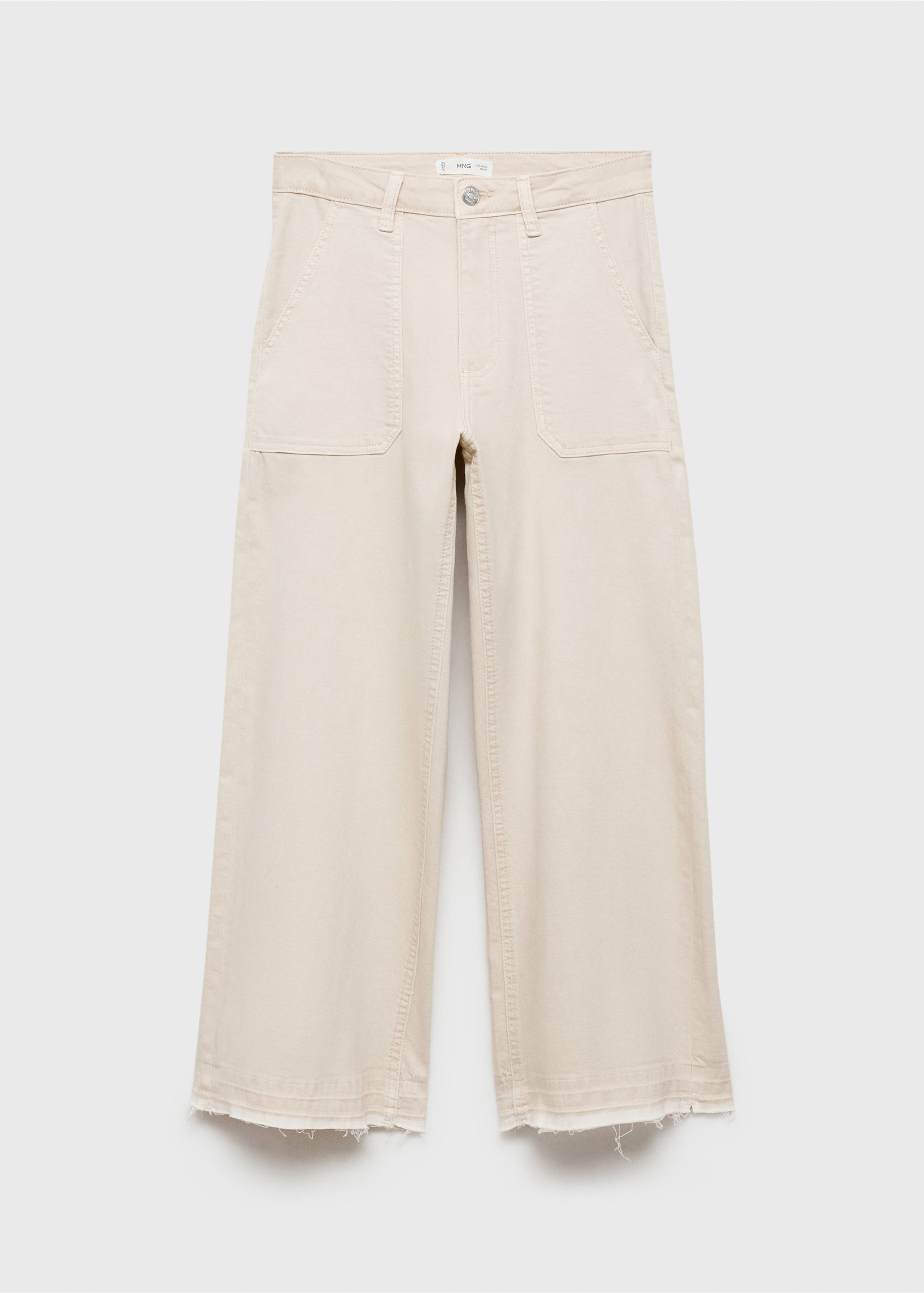Culotte jeans with pockets - Article without model, Beige. Ref: 87091046-00.