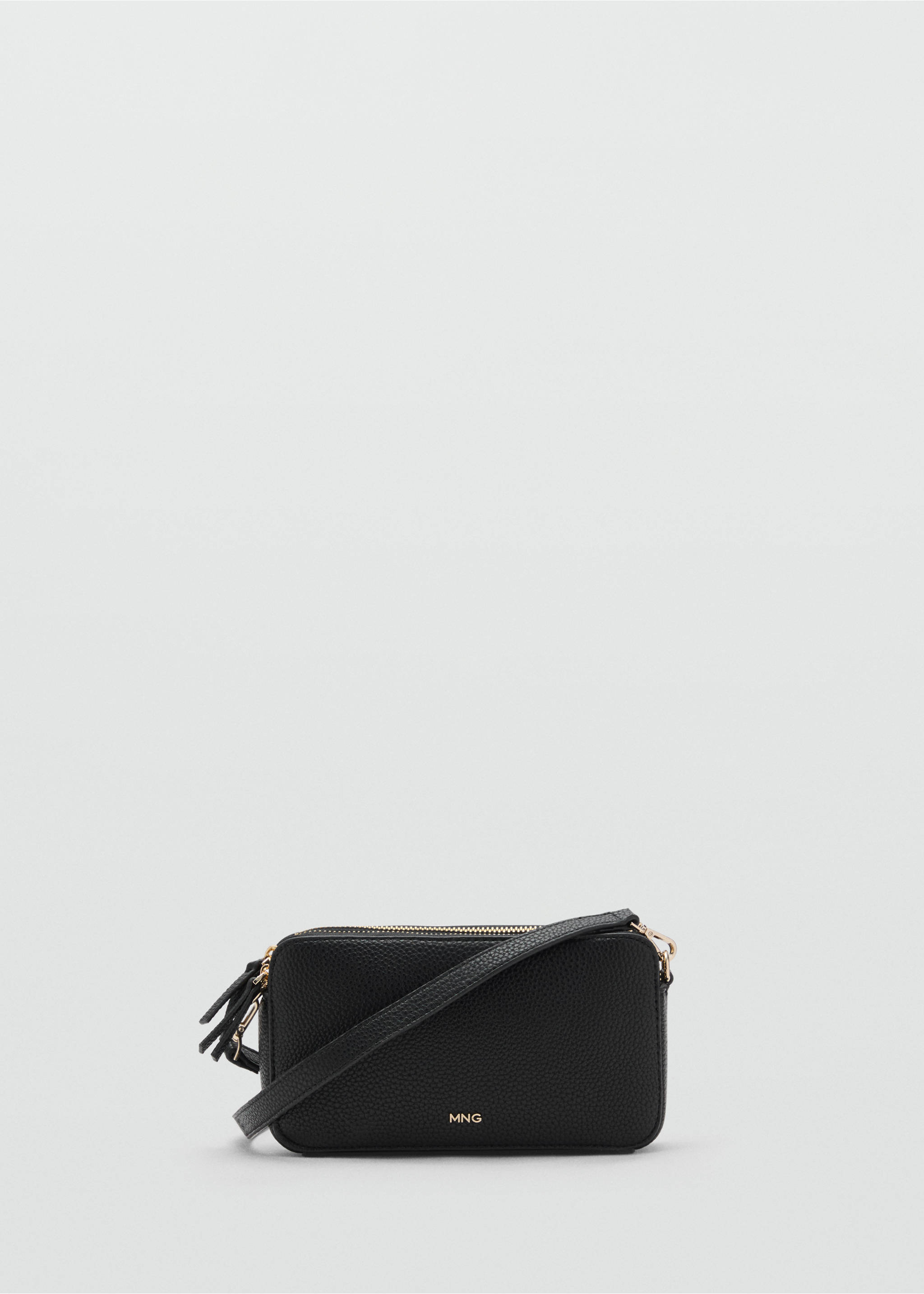 Shoulder bag with double zip - Article without model, Black. Ref: 87091050-00.