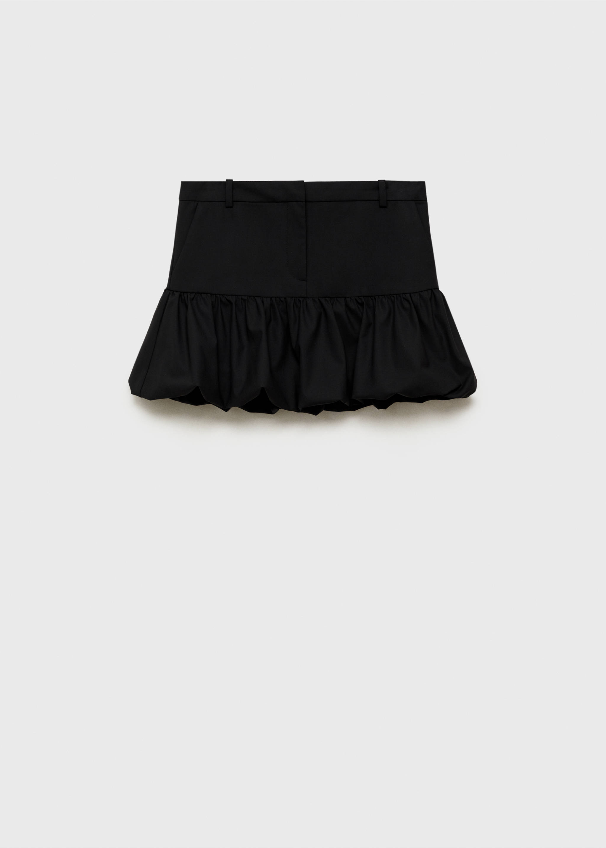 Balloon ruffled mini-skirt - Article without model, Charcoal. Ref: 87091055-00.