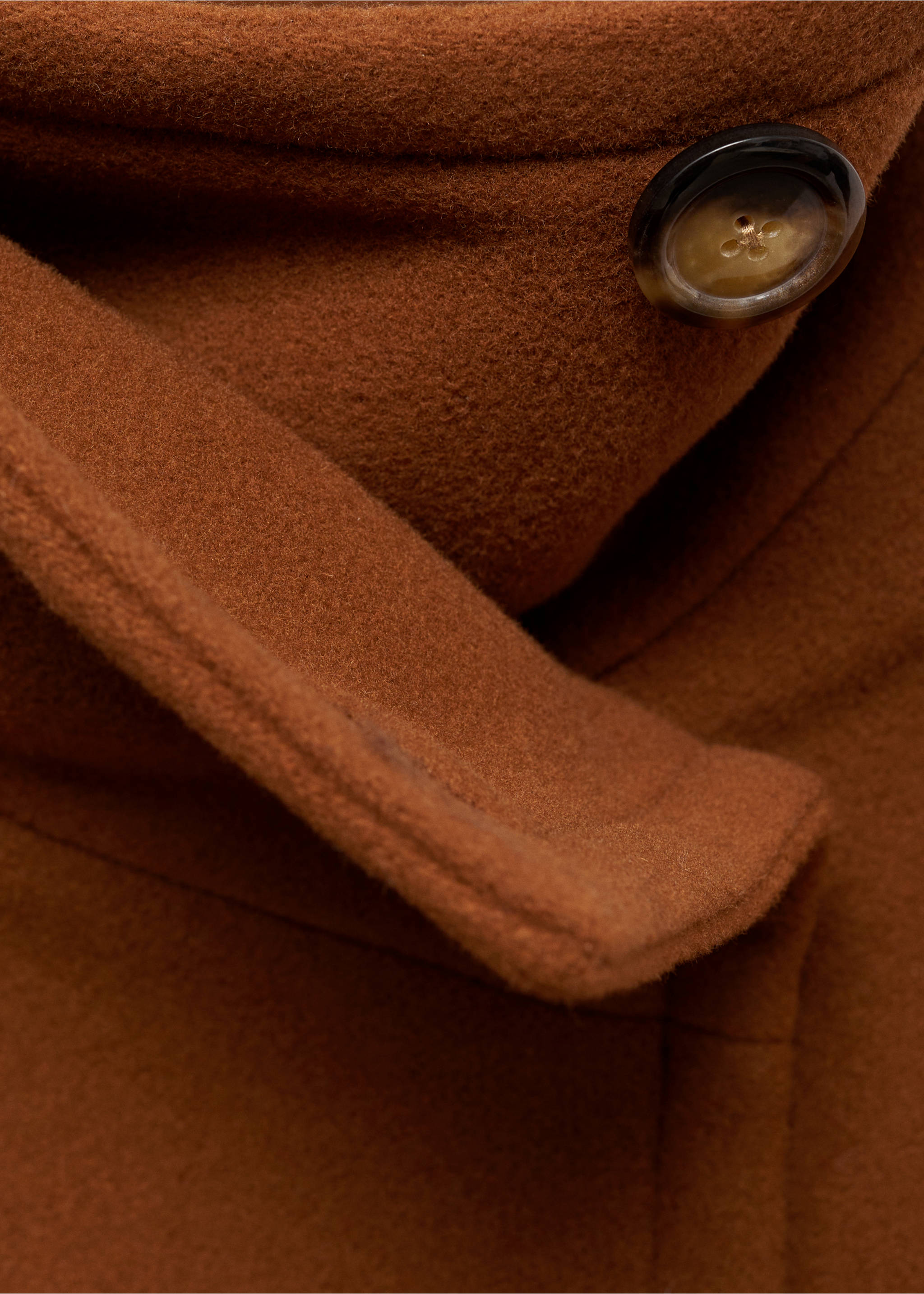 Manteau court laine double boutonnage - Détail de l'article 8, Marron. Ref: 87091057-00.