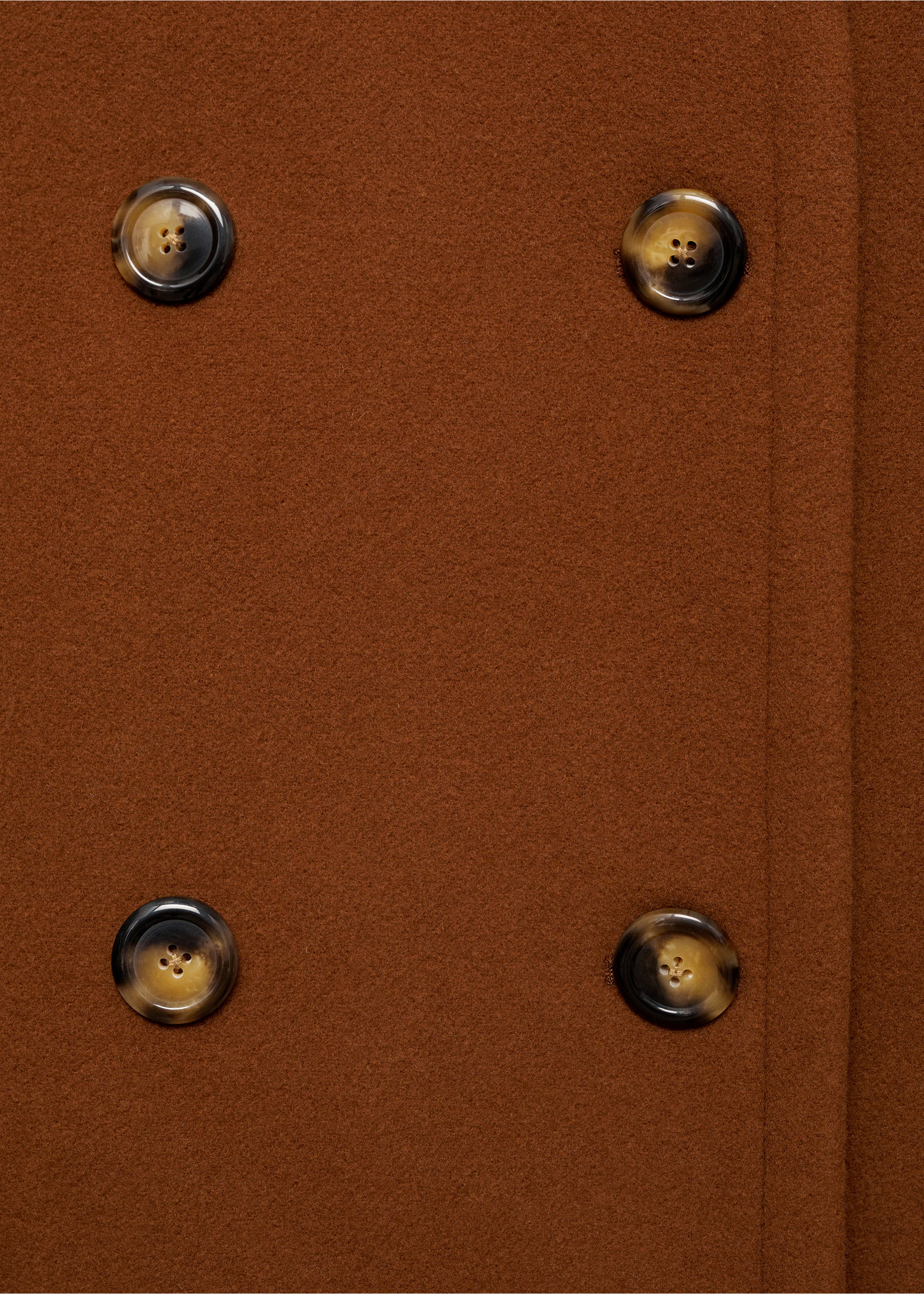 Manteau court laine double boutonnage - Détail de l'article 0, Marron. Ref: 87091057-00.