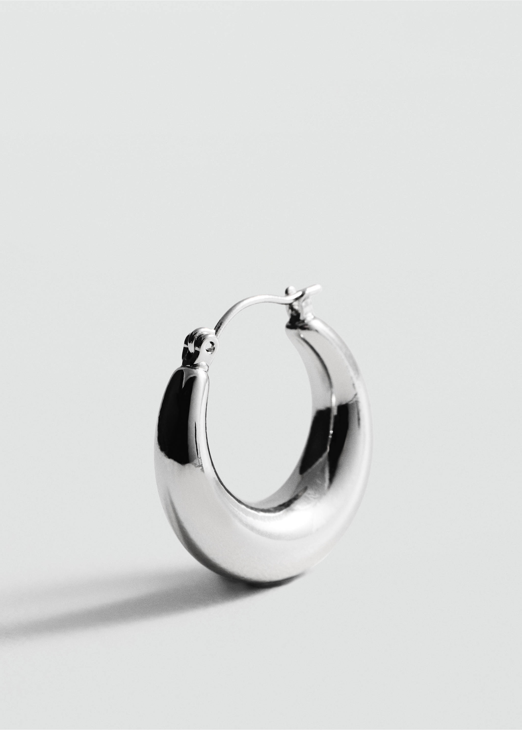 Pendientes aro volumen - Plano medio, Plata. Ref: 87091058-00.