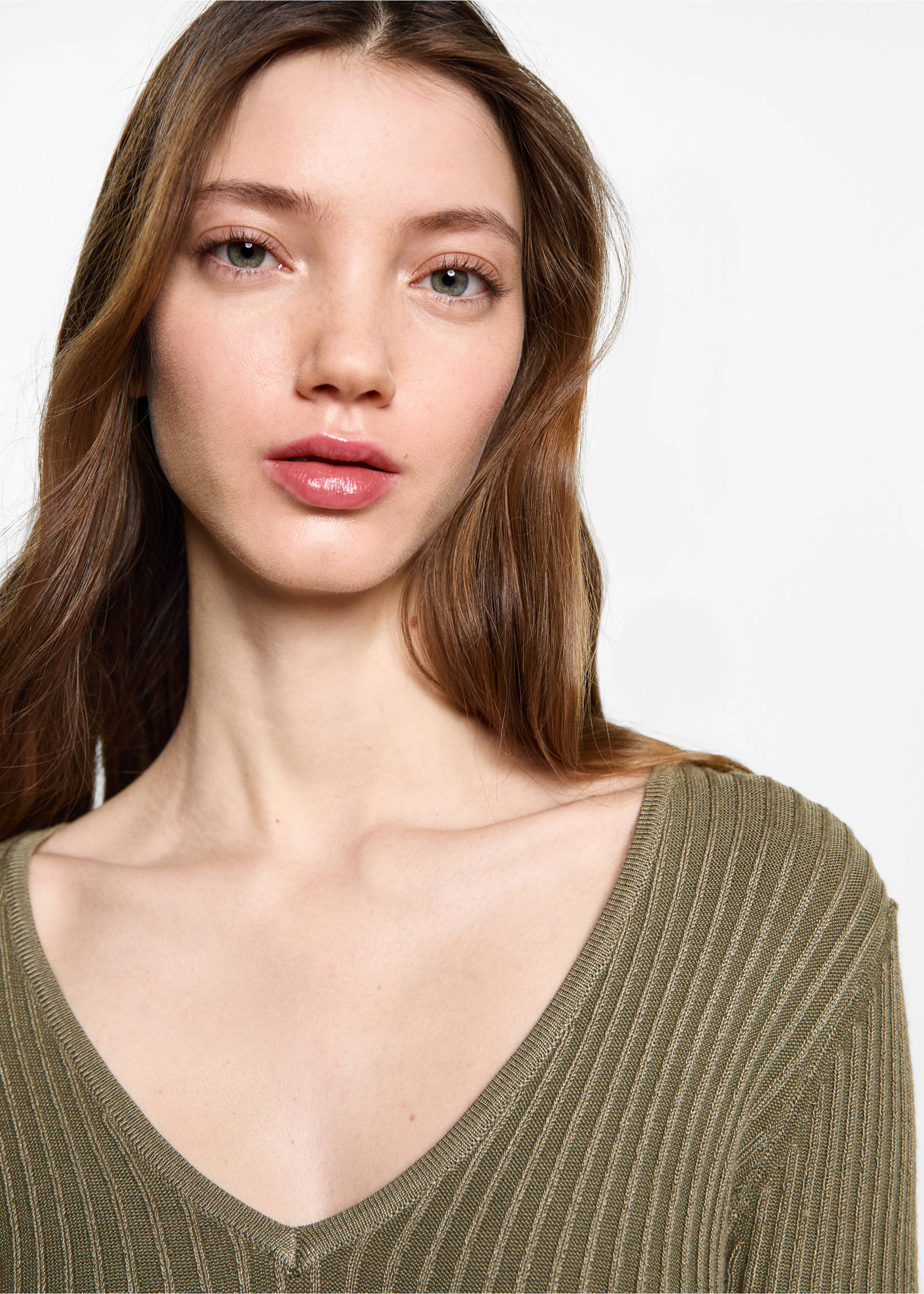 Vestido largo acampanado - Detalle del artículo 1, Khaki. Ref: 87091514-00.