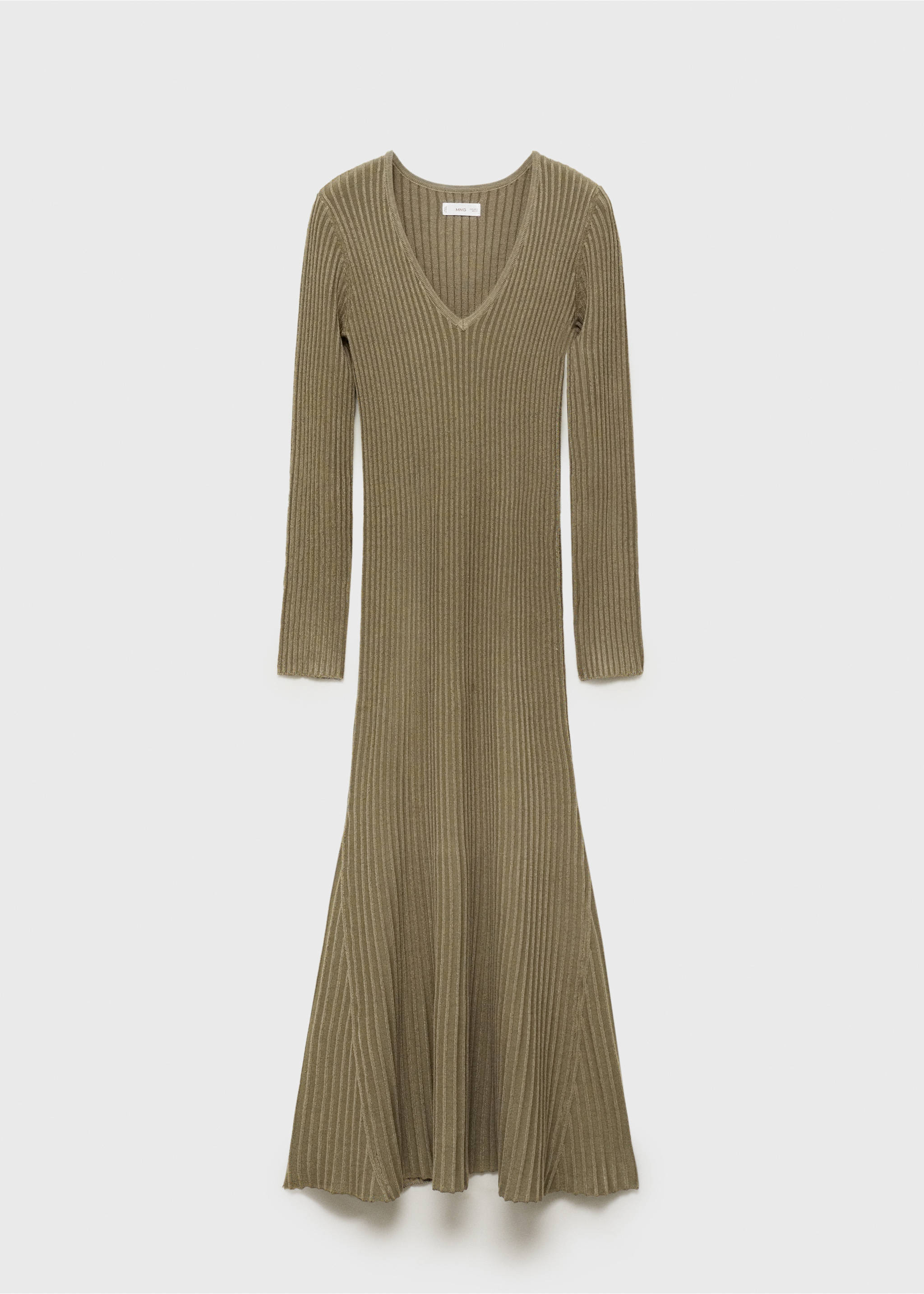 Flared long dress - Article without model, Khaki. Ref: 87091514-00.