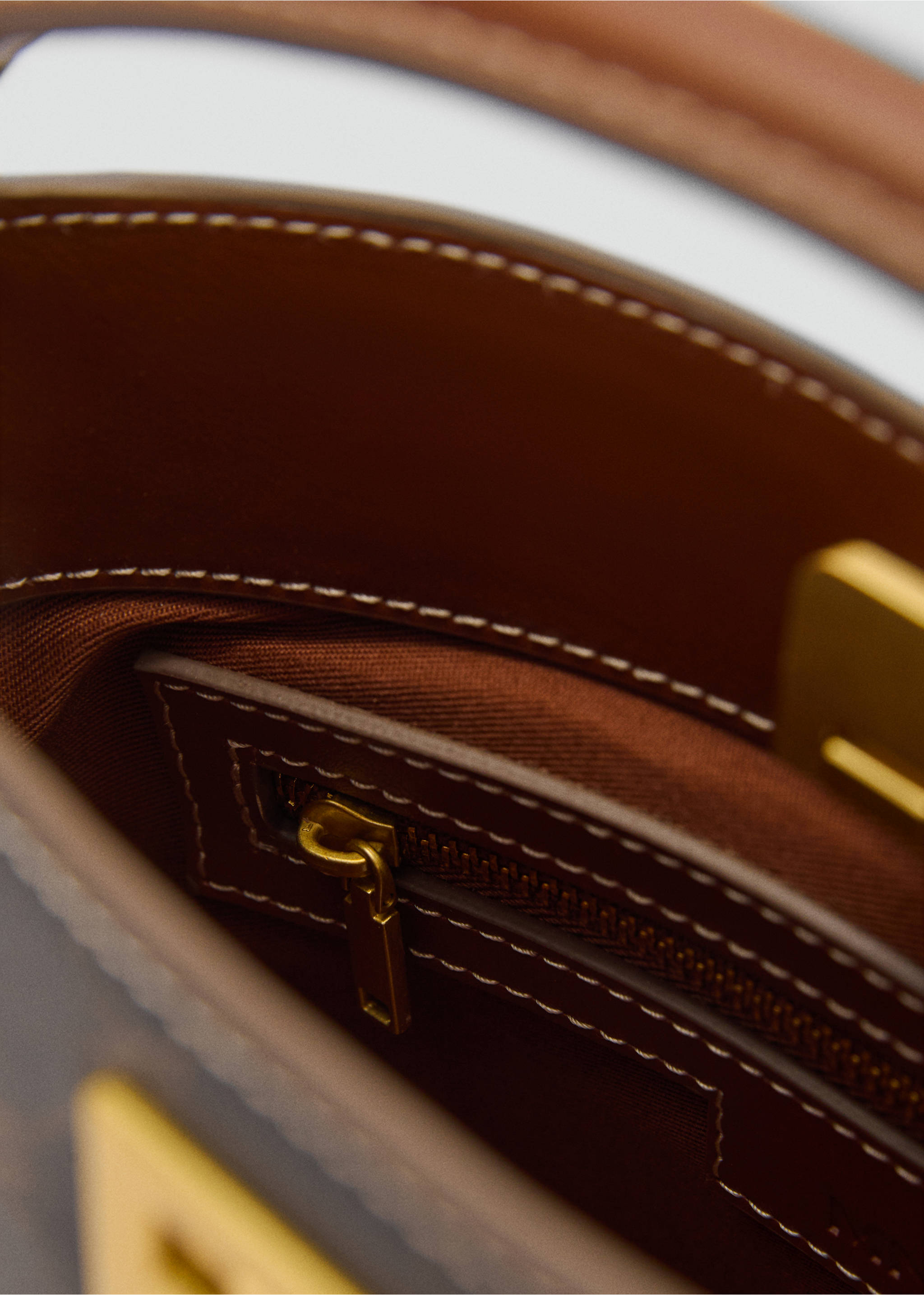 Mini shopper bag with printed logo - Details of the article 2, Brown. Ref: 87091515-00.