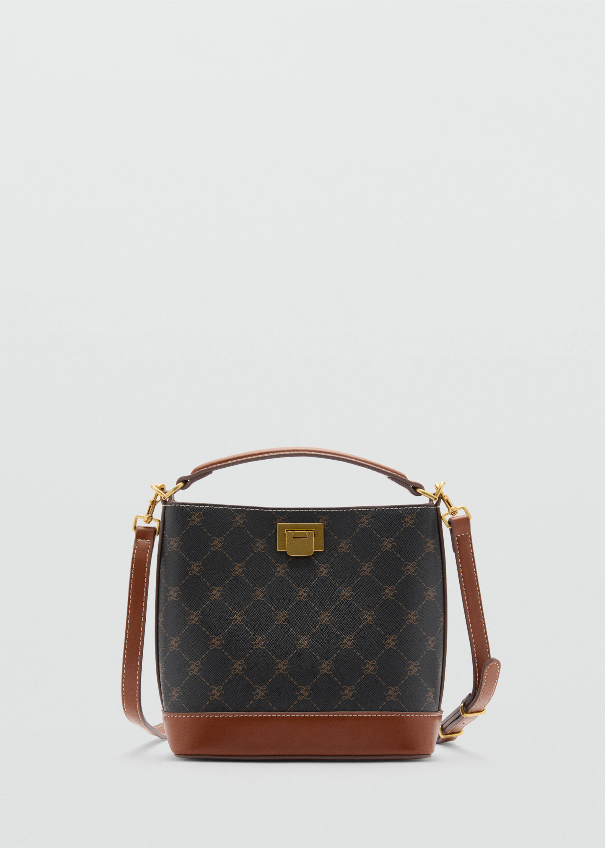 Mini shopper bag with printed logo - Article without model, Brown. Ref: 87091515-00.