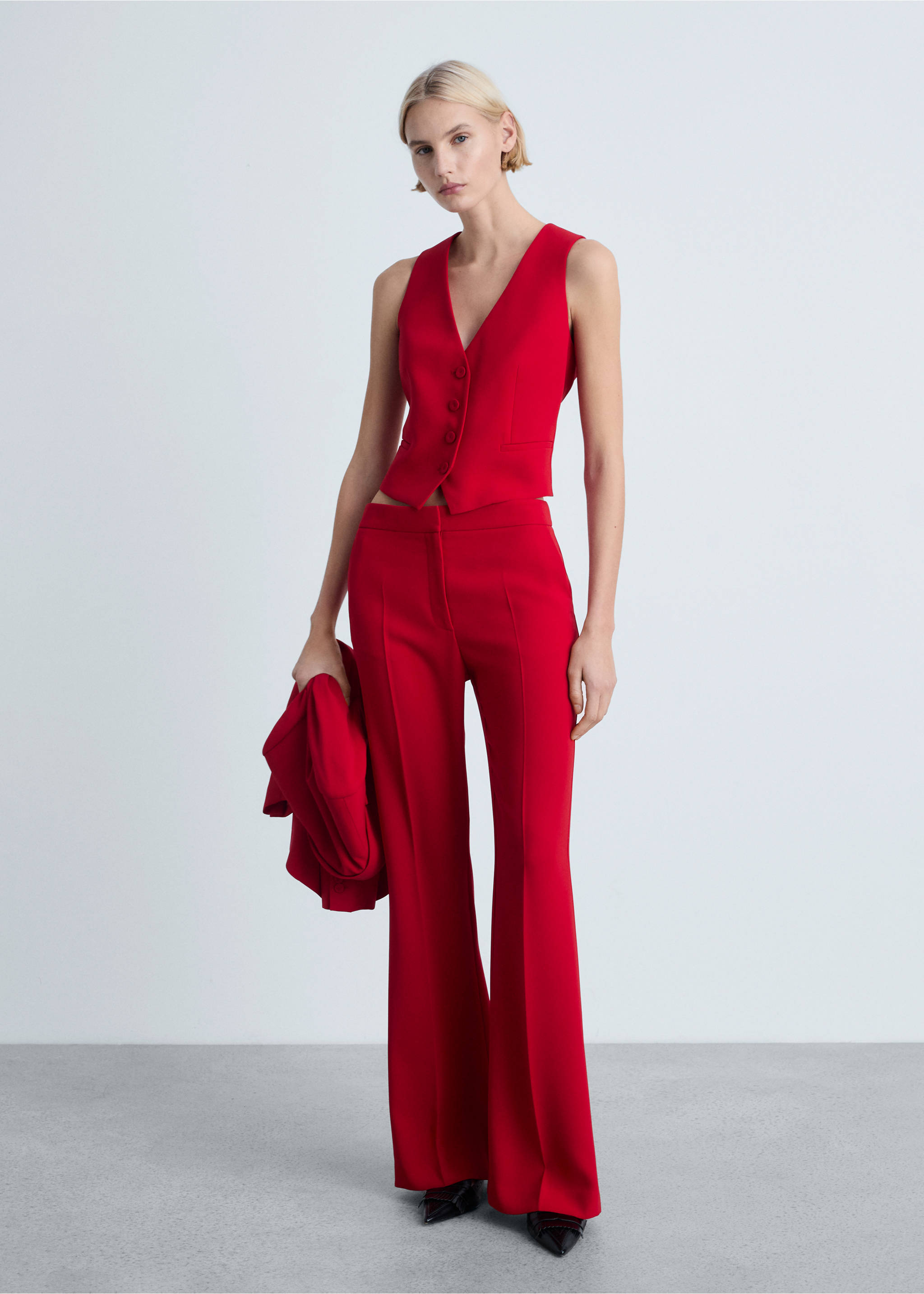 Chaleco traje botones - Plano general, Rojo. Ref: 87091518-00.