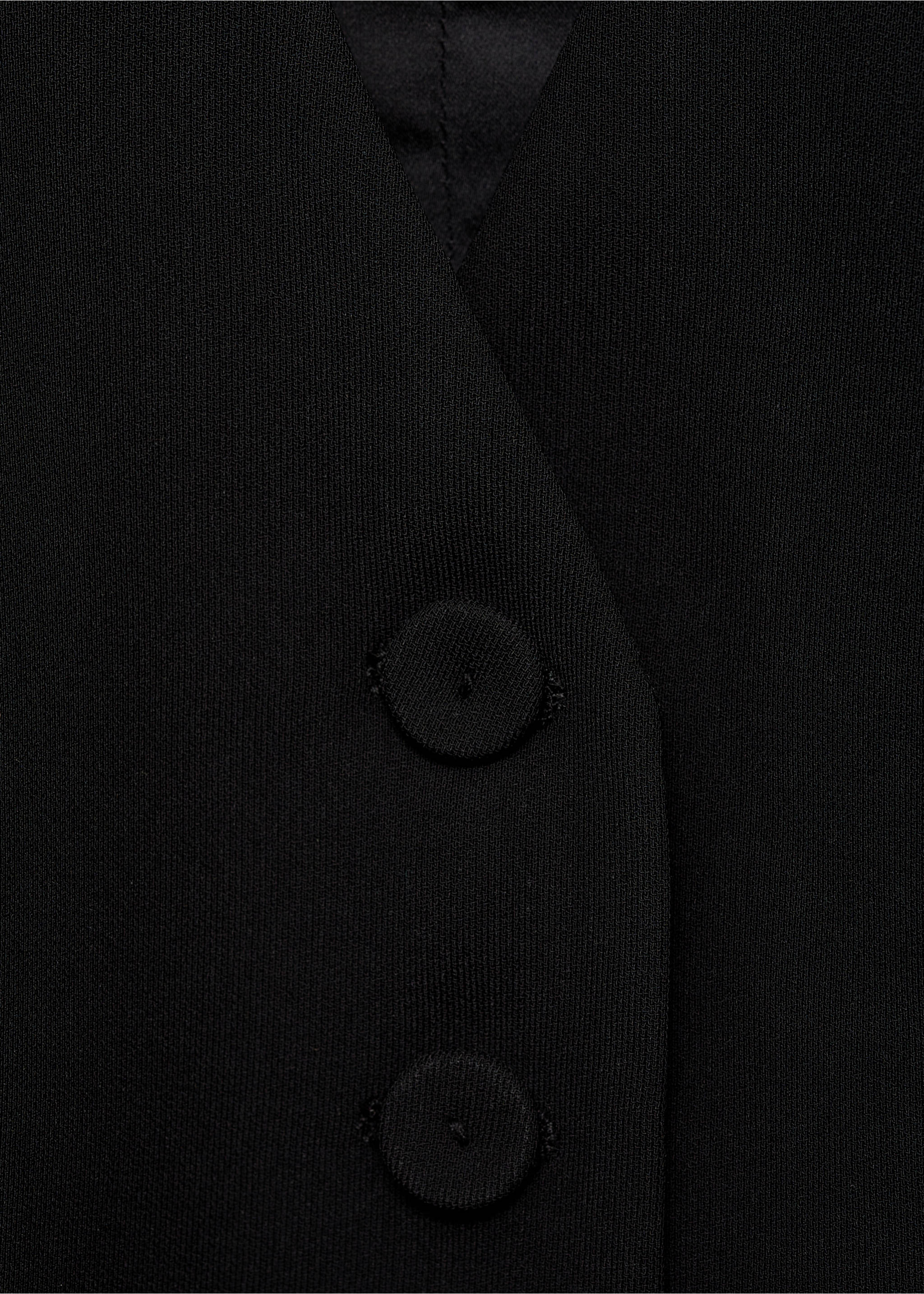 Kamizelka garniturowa na guziki - Szczegóły artykułu 8, Czarny. Ref: 87091518-00.