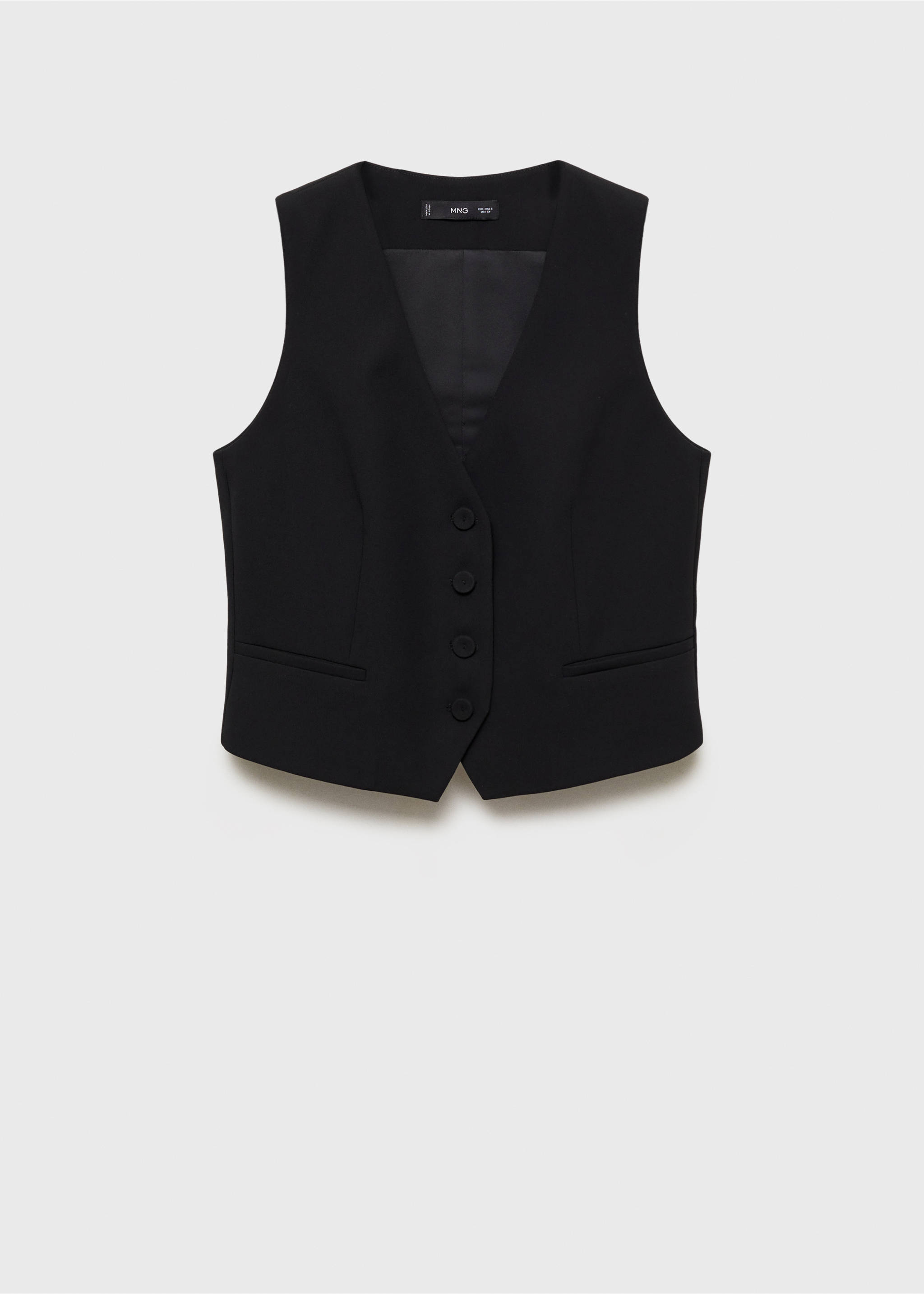 Suit vest with buttons - Article without model, Black. Ref: 87091518-00.