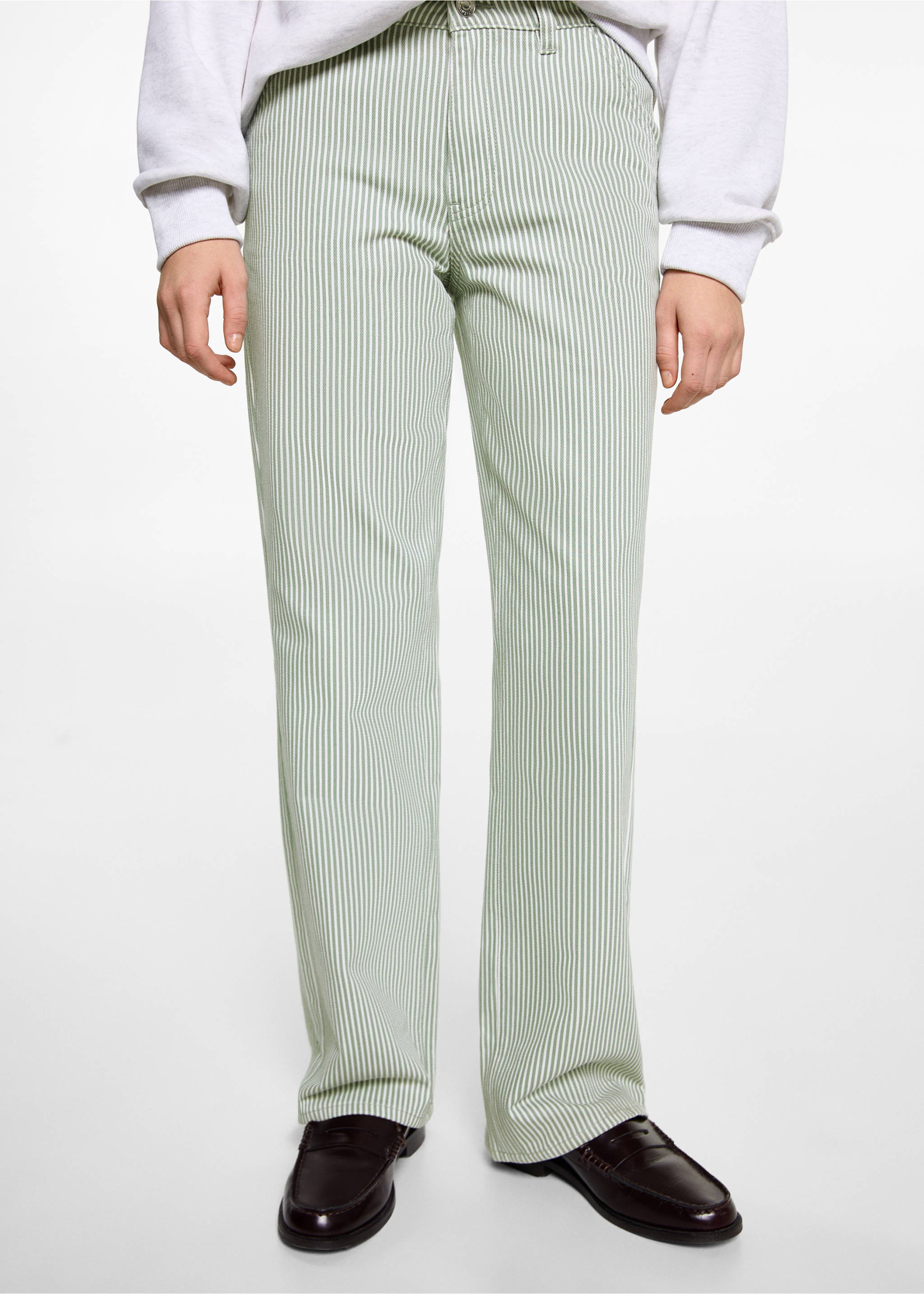 Jeans straight rayas - Detalle del artículo 6, Verde pastel. Ref: 87091520-00.