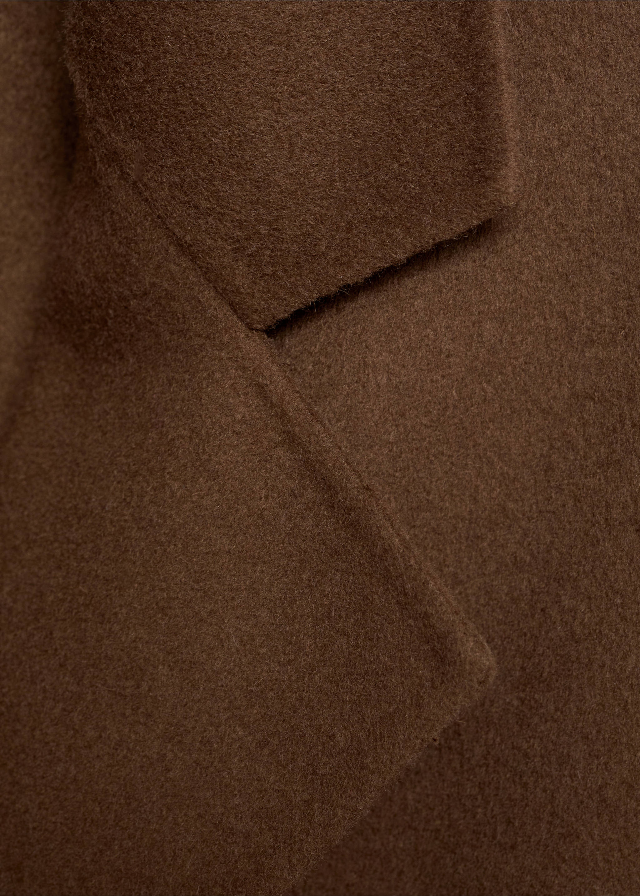 Double-breasted wollen jas - Detail van het artikel 8, Chocoladebruin. Ref: 87091521-00.