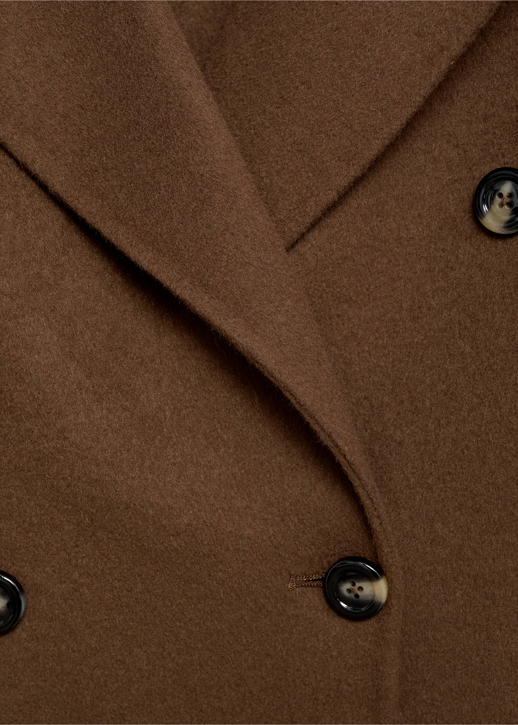 Double-breasted wollen jas - Detail van het artikel 0, Chocoladebruin. Ref: 87091521-00.