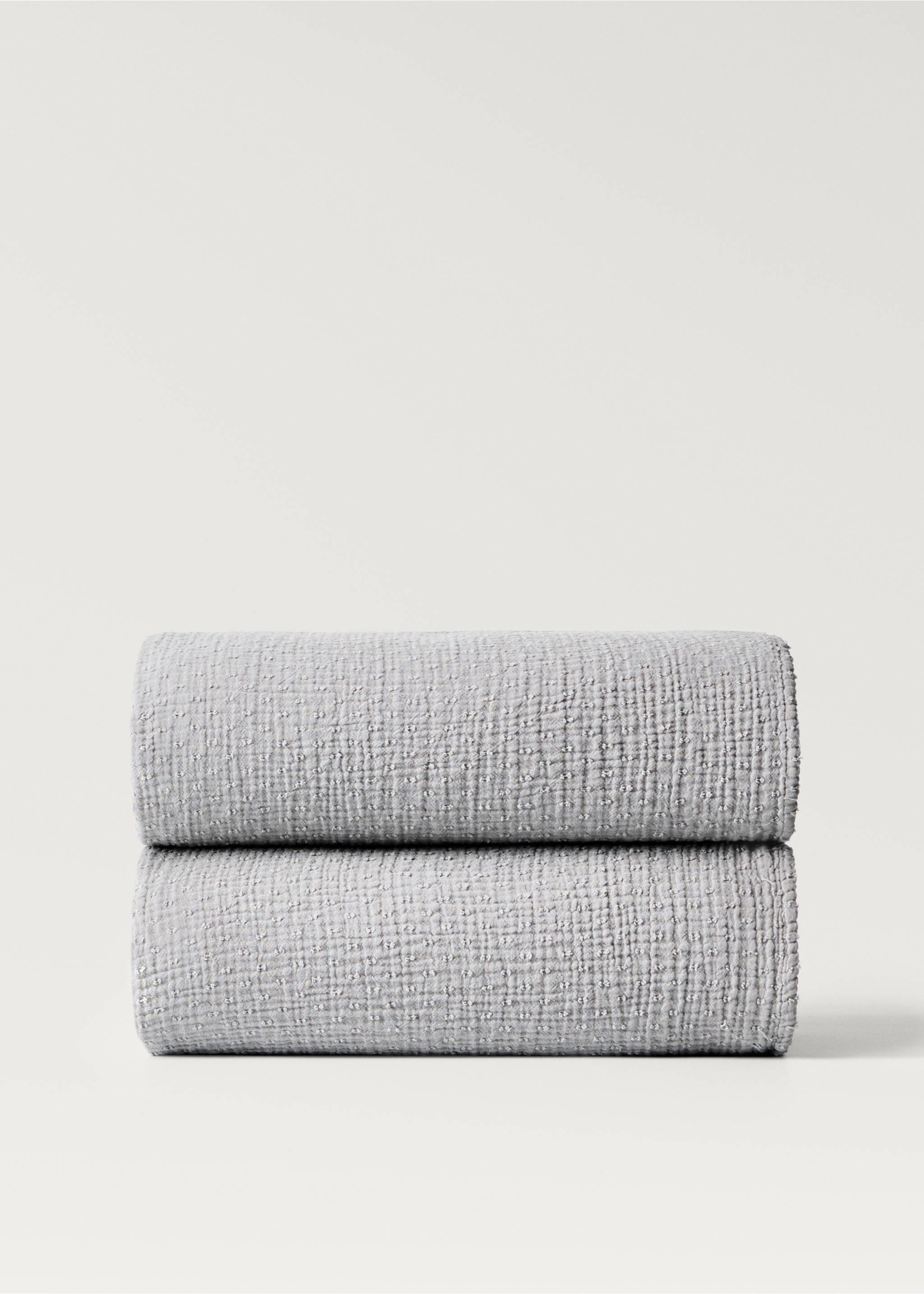 Plumeti cotton children's blanket - Article without model, Light/Pastel Grey. Ref: 87091522-00.