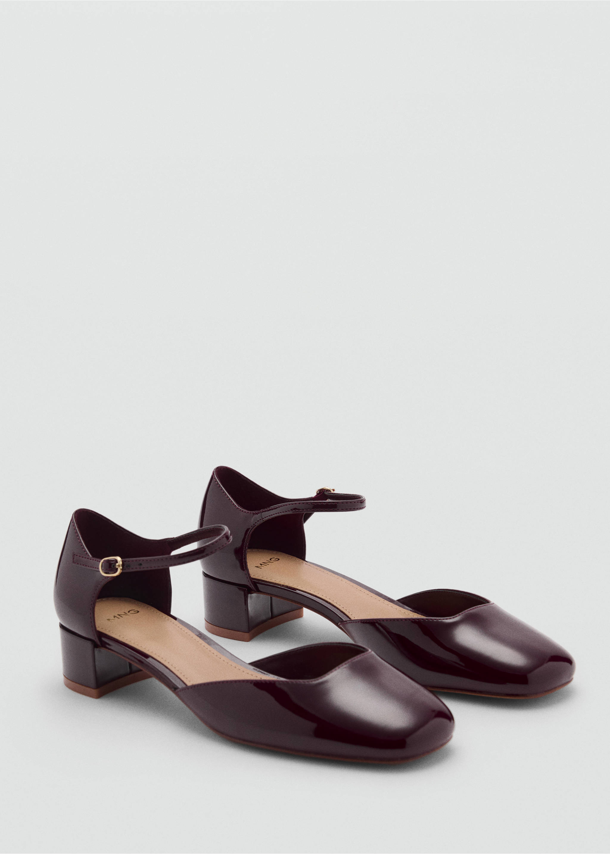 Patent heeled shoes - Medium plane, Burgundy. Ref: 87092025-00.