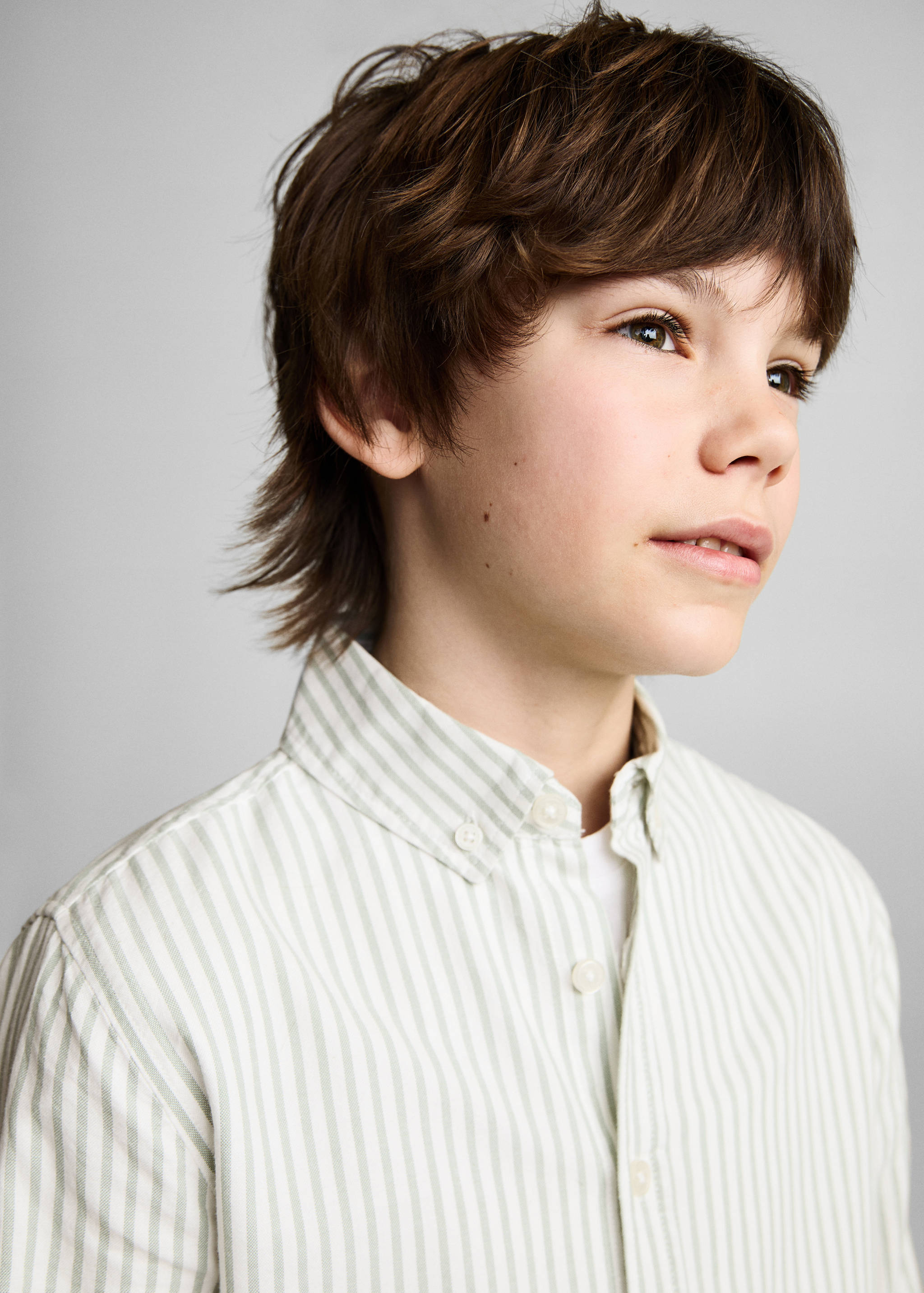 100% cotton Oxford striped shirt - Details of the article 1