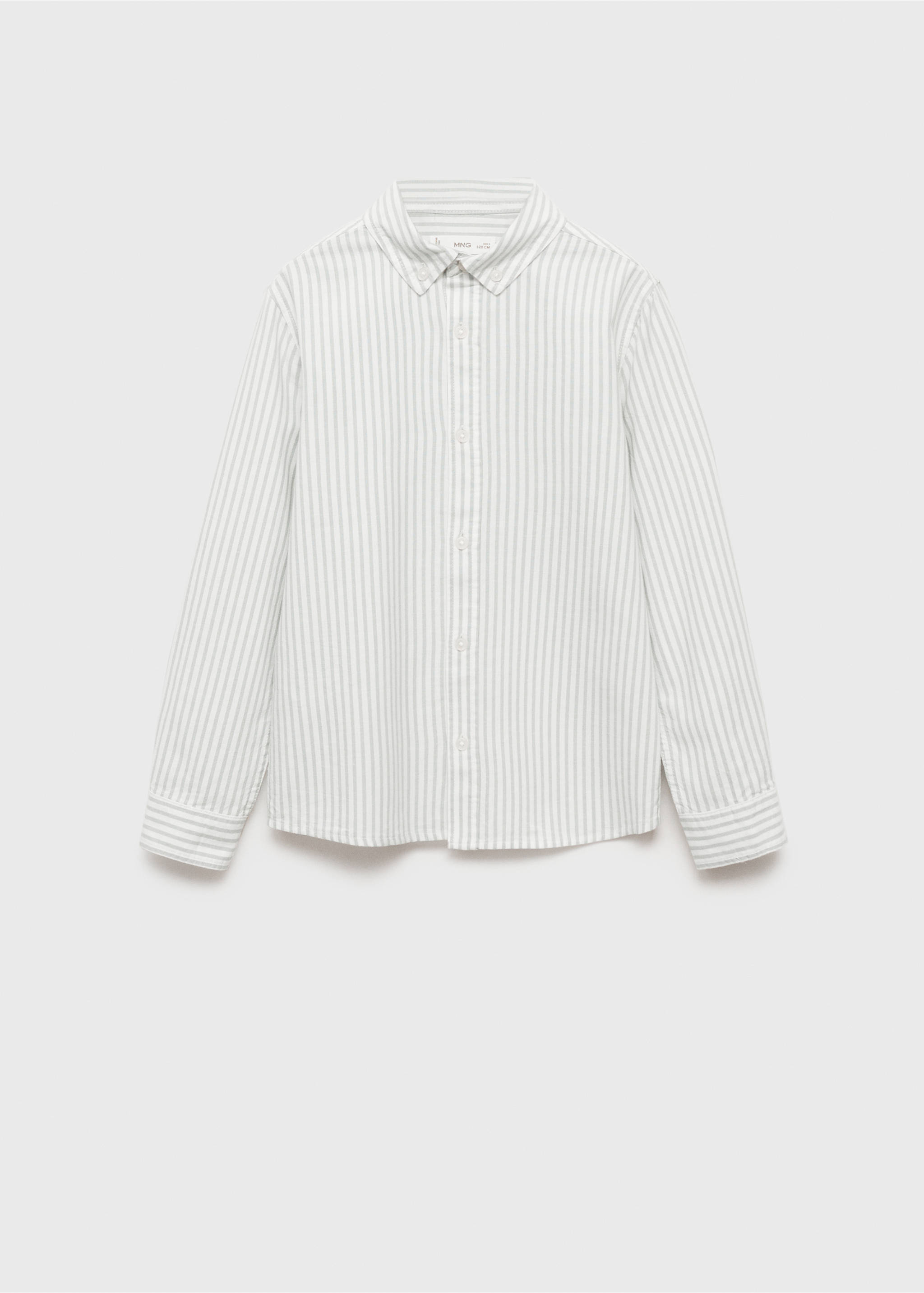 100% cotton Oxford striped shirt - Article without model, Green. Ref: 87092533-00.