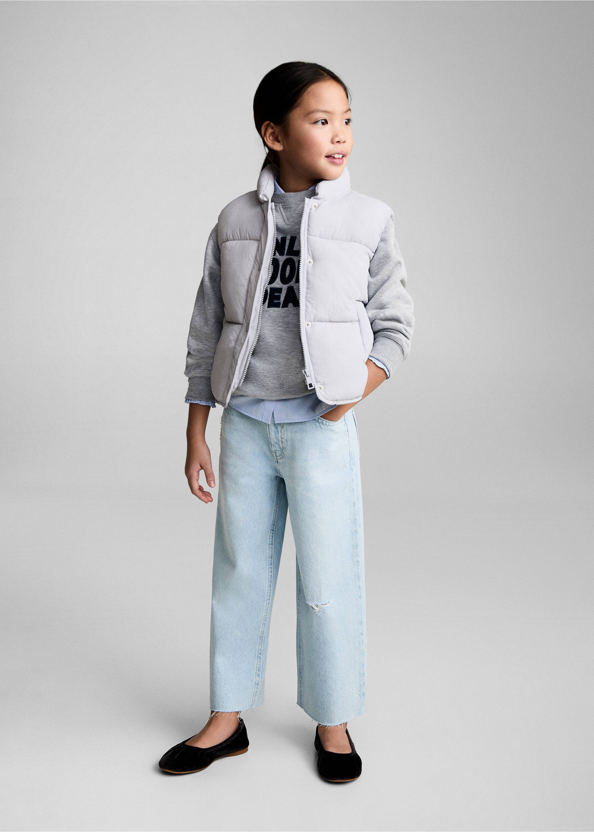 Steppweste mit Knöpfen - Allgemeine Ansicht, Blau. Ref: 87092534-00.