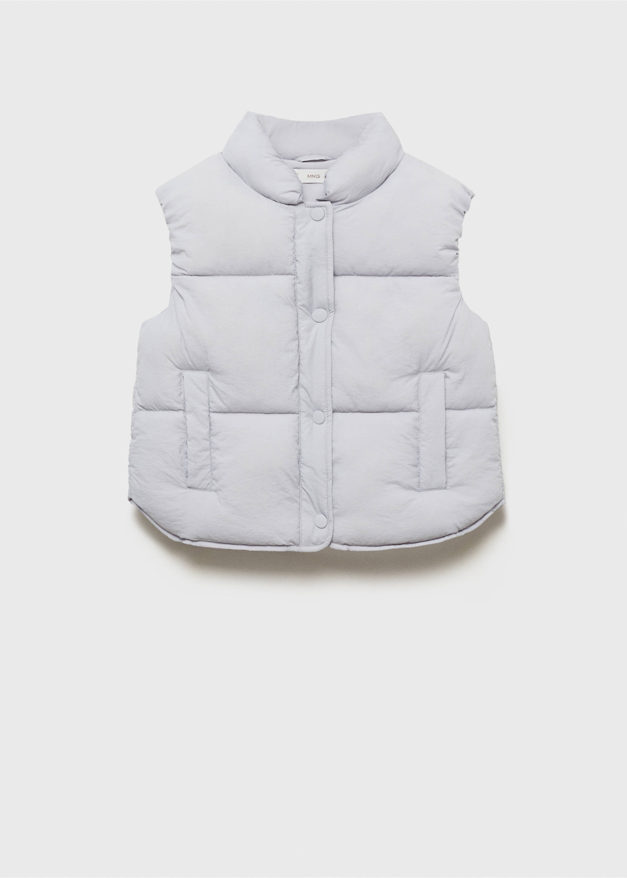 Quilted gilet with buttons - Article without model, Blue. Ref: 87092534-00.