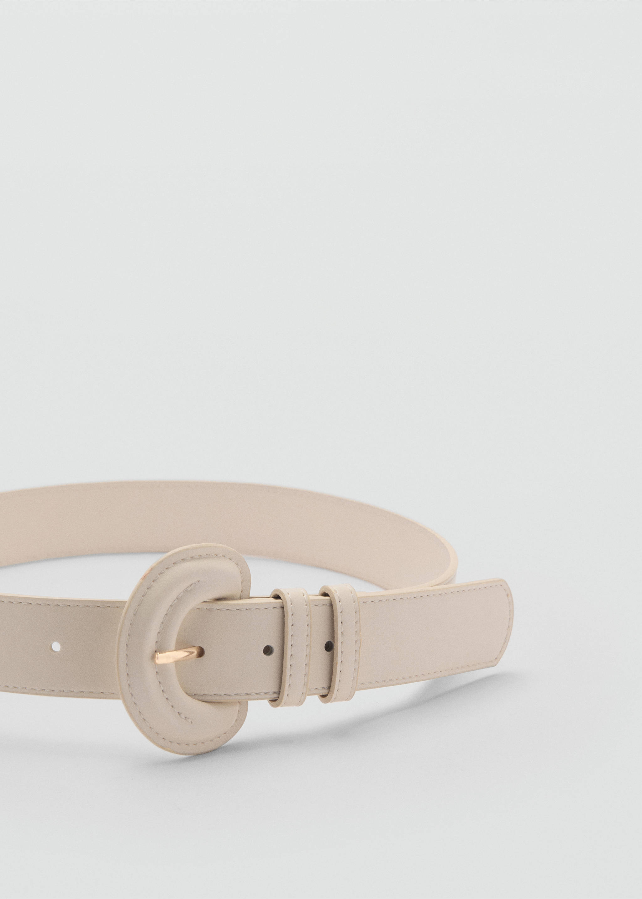 Oval buckle belt - Medium plane, Ecru. Ref: 87092535-00.