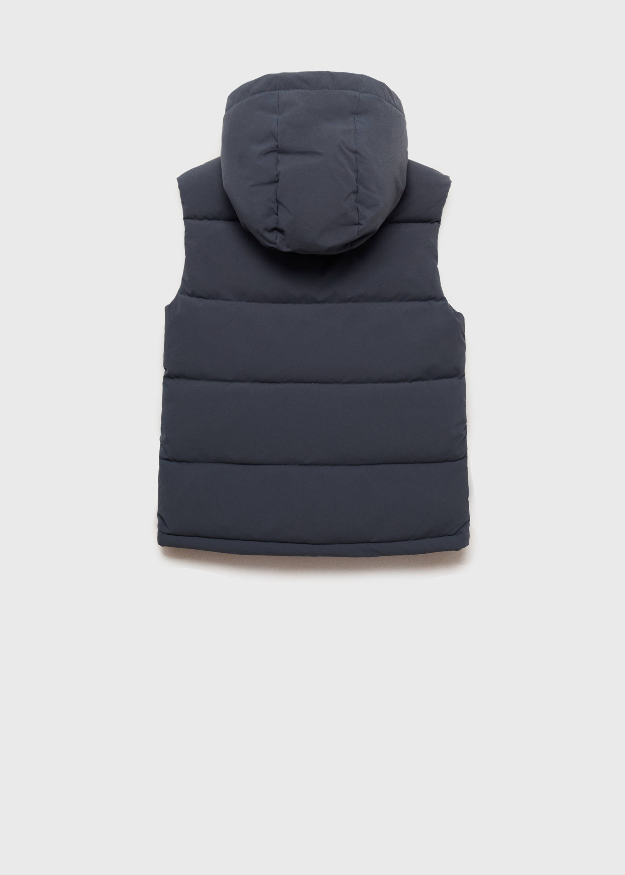 Quilted gilet with hood - Reverse of the article, Charcoal. Ref: 87092536-00.