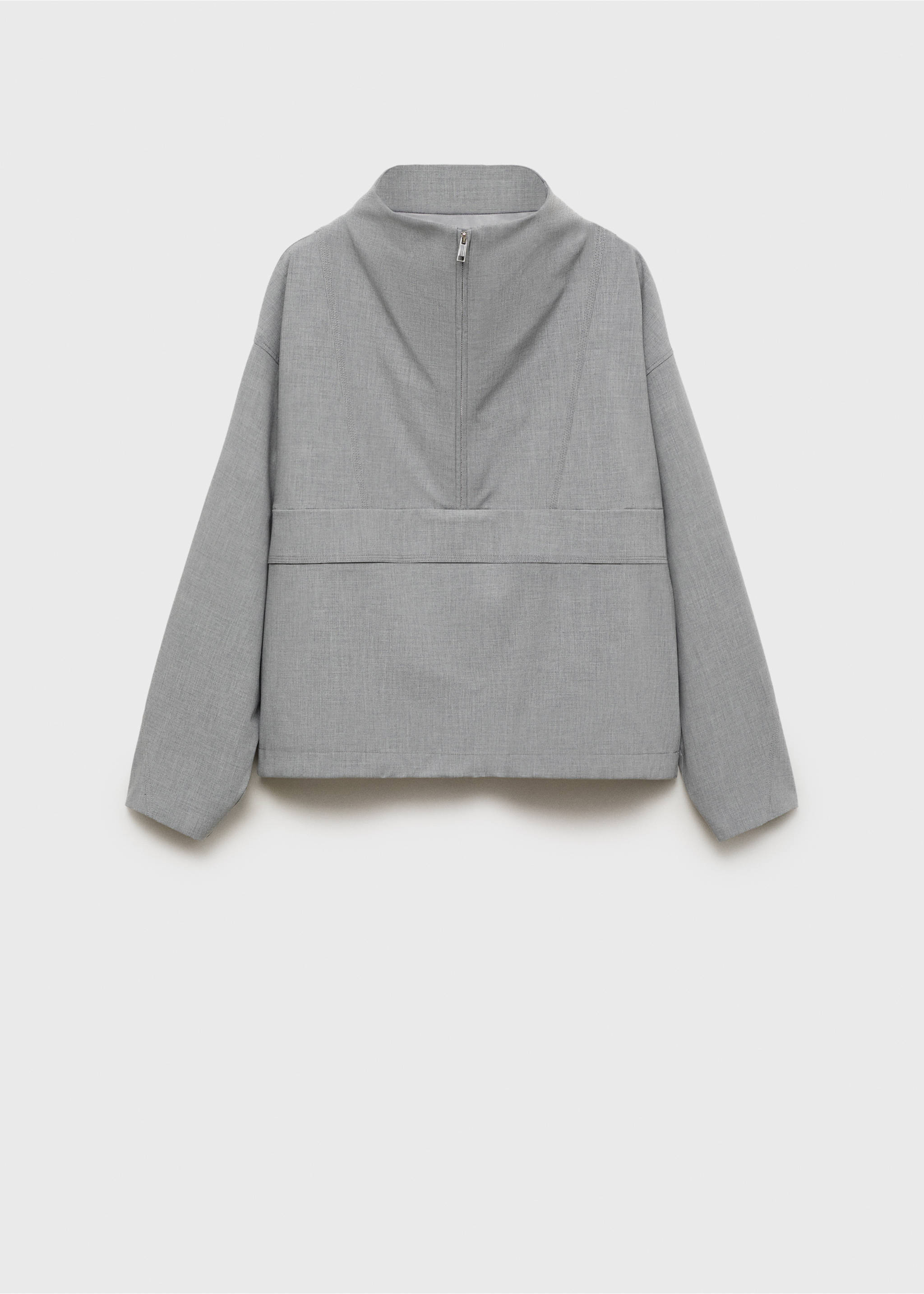 Oversized parka with zip - Article without model, Grey. Ref: 87092538-00.