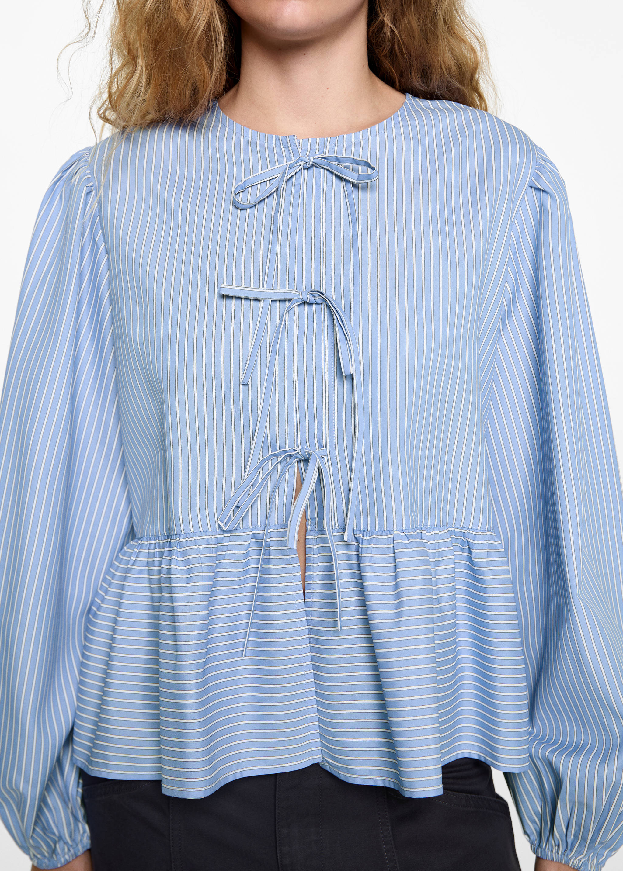 Striped bow blouse - Details of the article 6