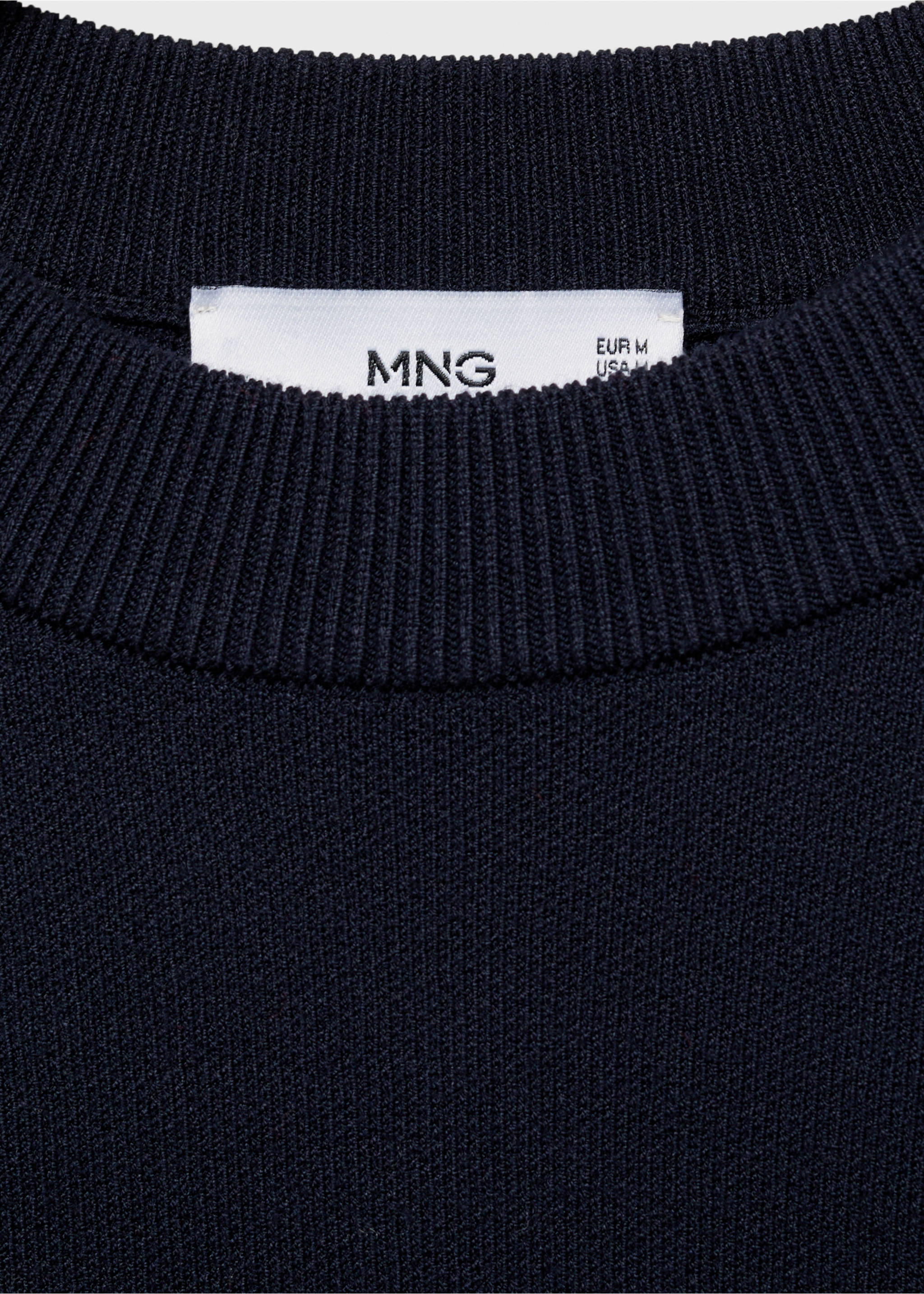 Medium-knit regular-fit sweater - Details of the article 8, Dark Navy. Ref: 87092889-00.