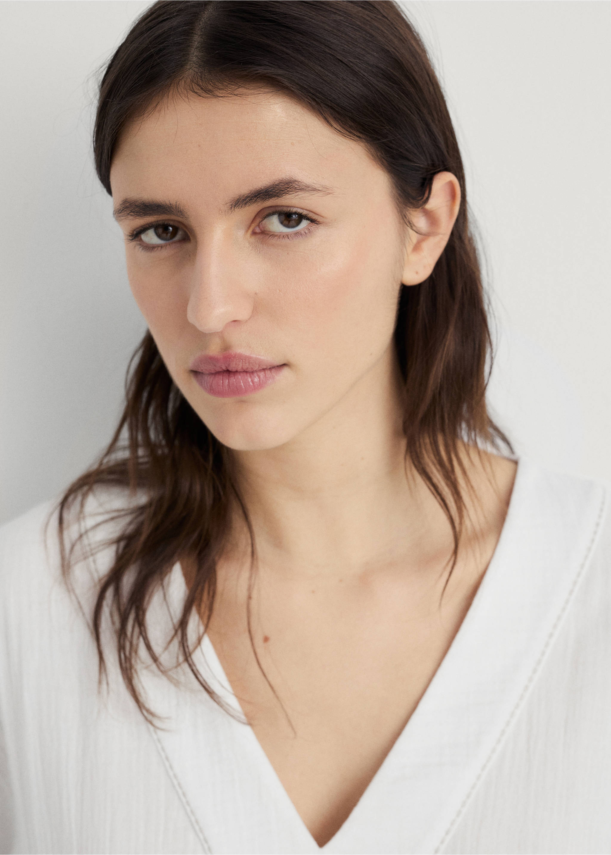 Caftan de pyjama oversize - Détail de l'article 1, Blanc. Ref: 87092891-00.