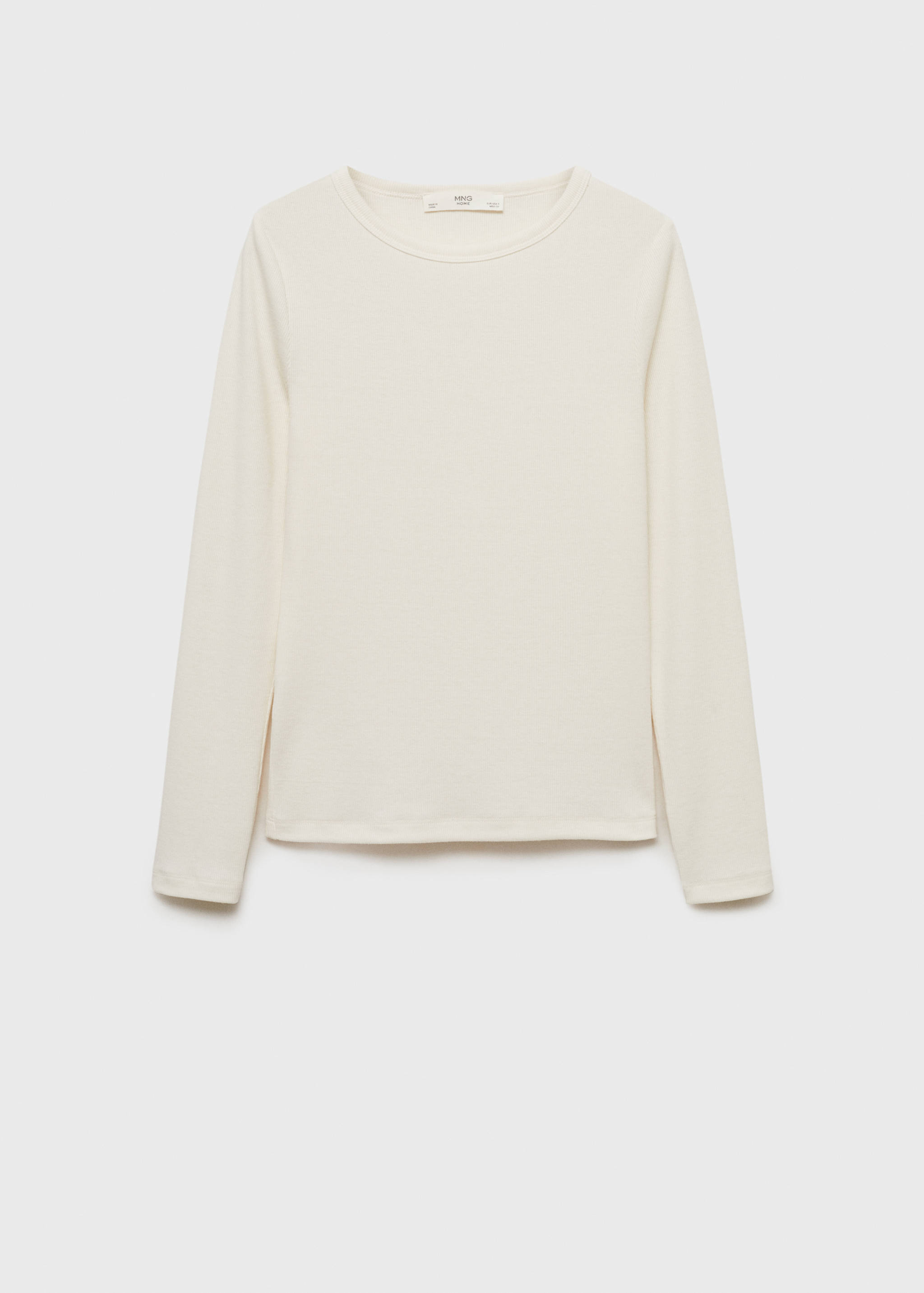 Rib-knit round-neck t-shirt - Article without model