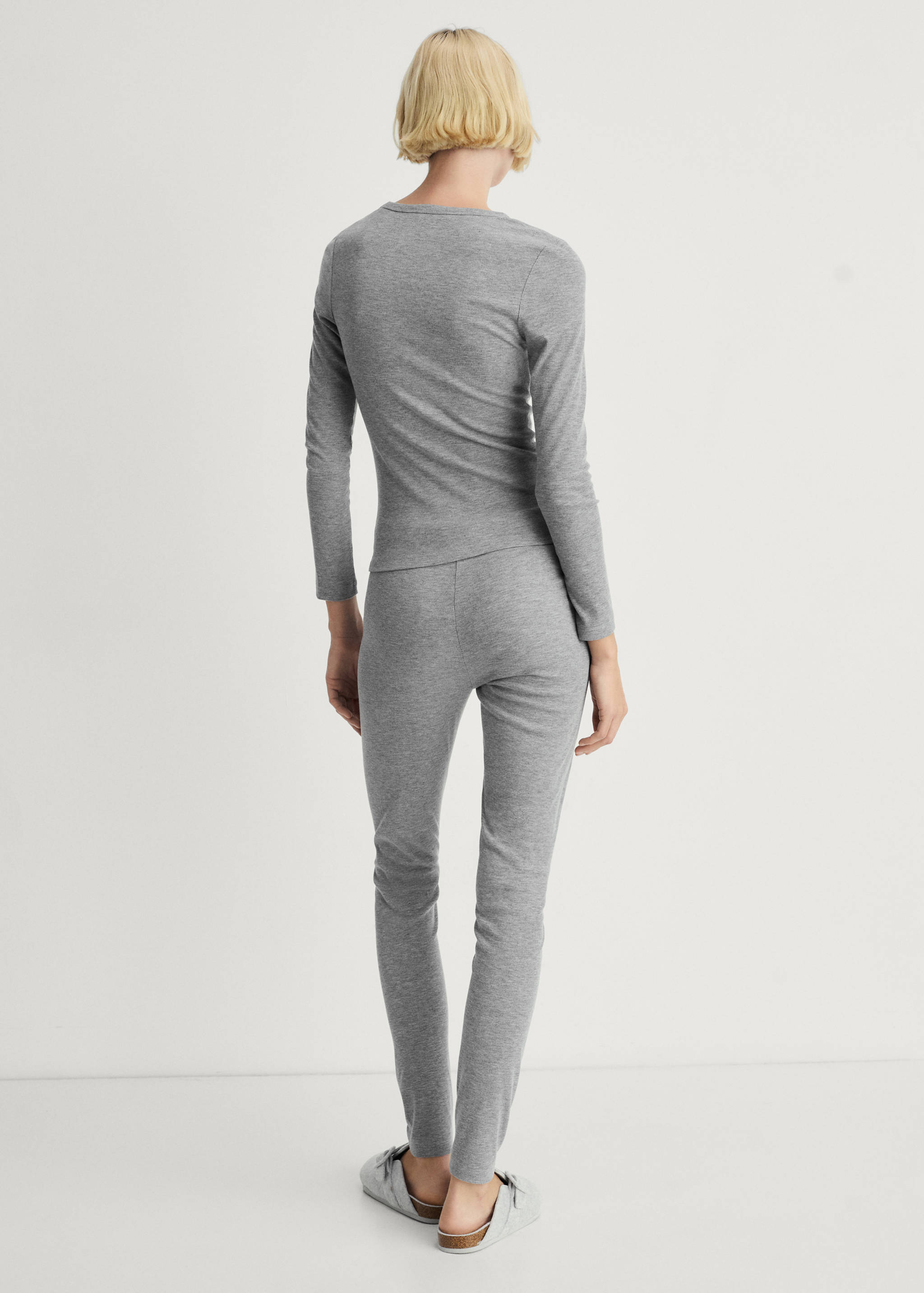 Rib-knit round-neck t-shirt - Reverse of the article