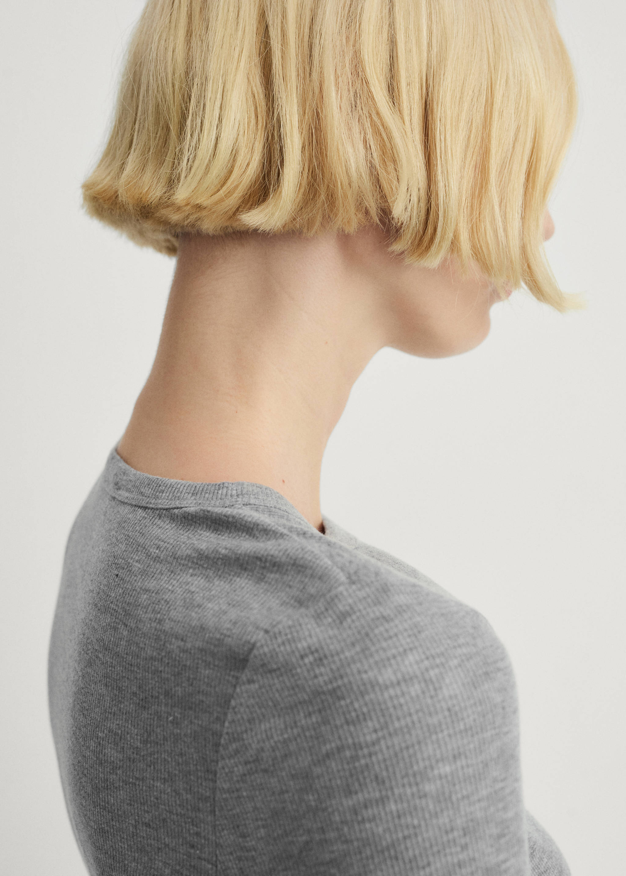 Rib-knit round-neck t-shirt - Details of the article 6