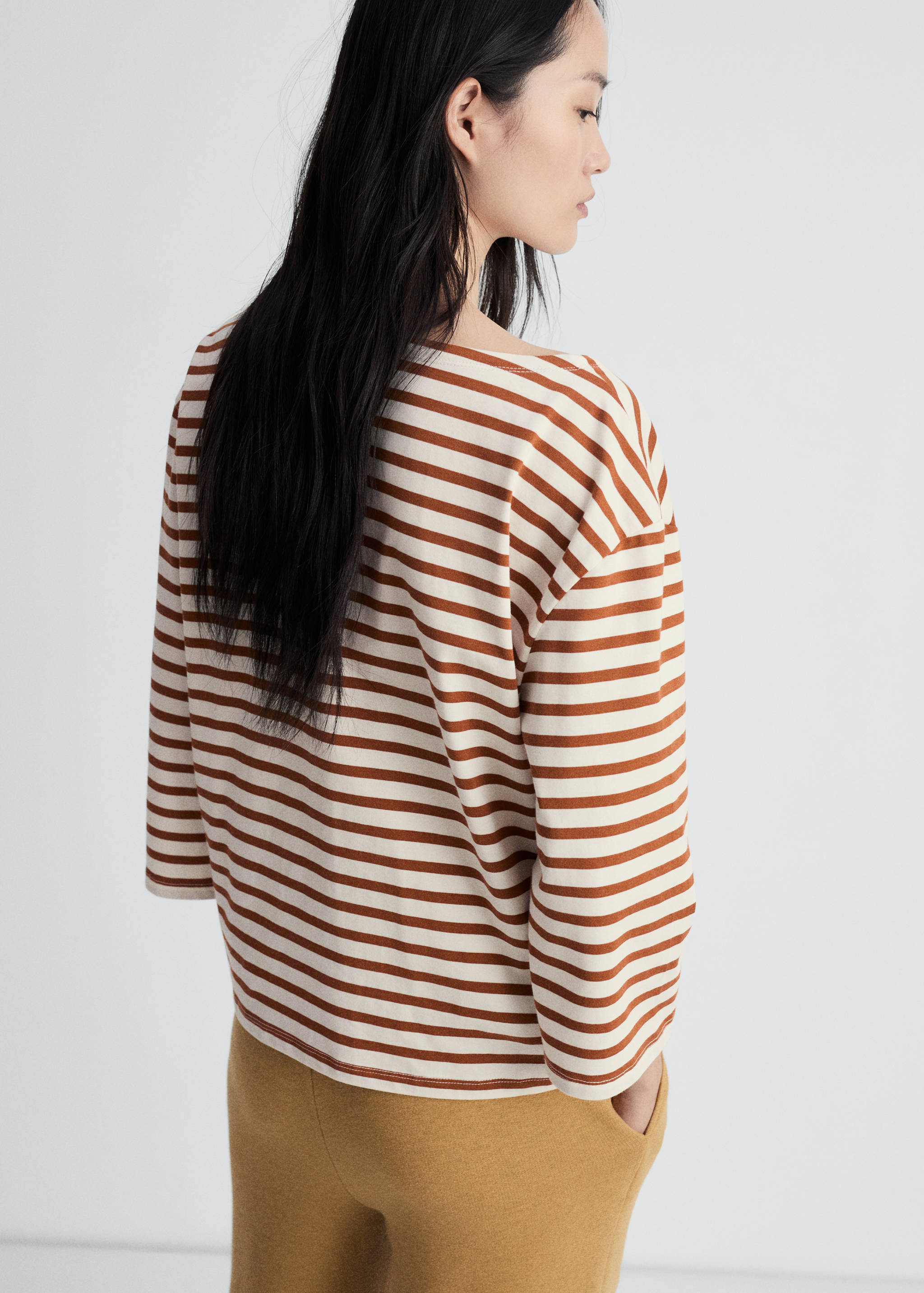 Woven cotton striped t-shirt - Reverse of the article