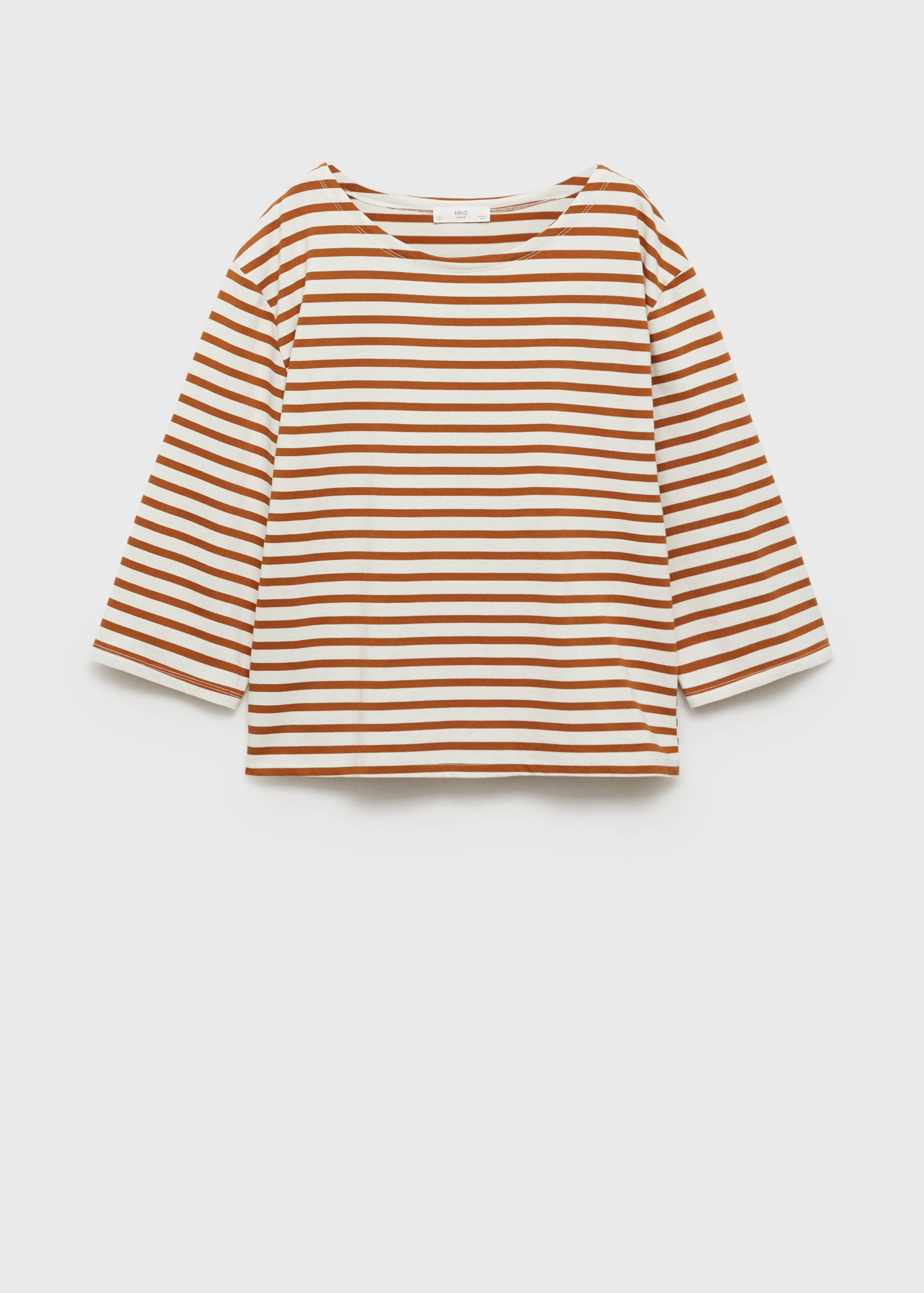Katoenen T-shirt met geweven streep - Artikel zonder model