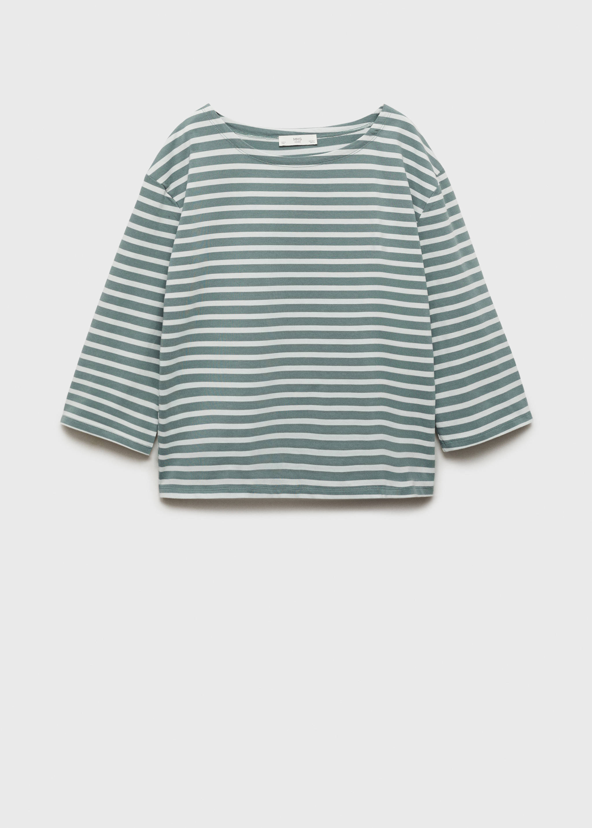 Katoenen T-shirt met geweven streep - Artikel zonder model