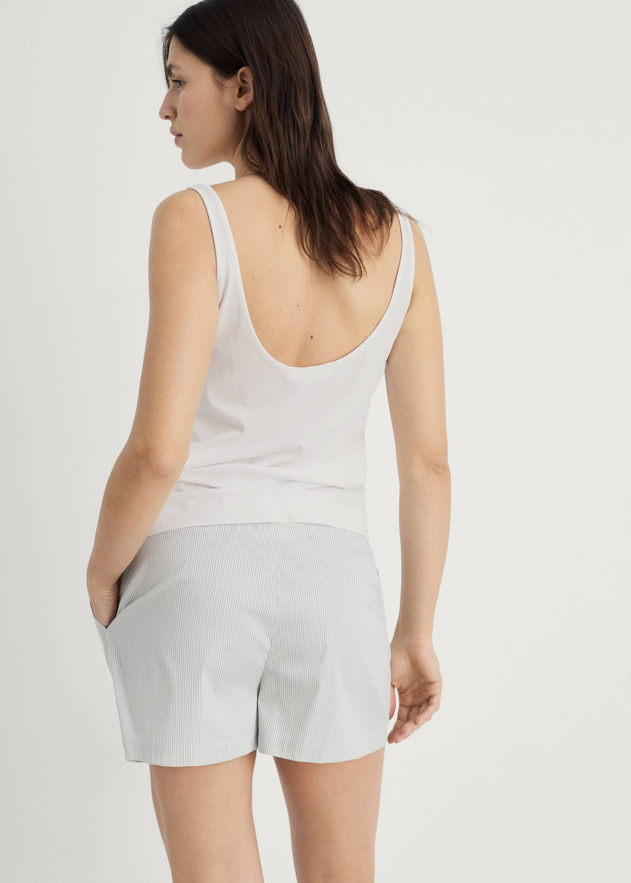 Shorts pijama ratlles detall elàstic - Revers de l'article