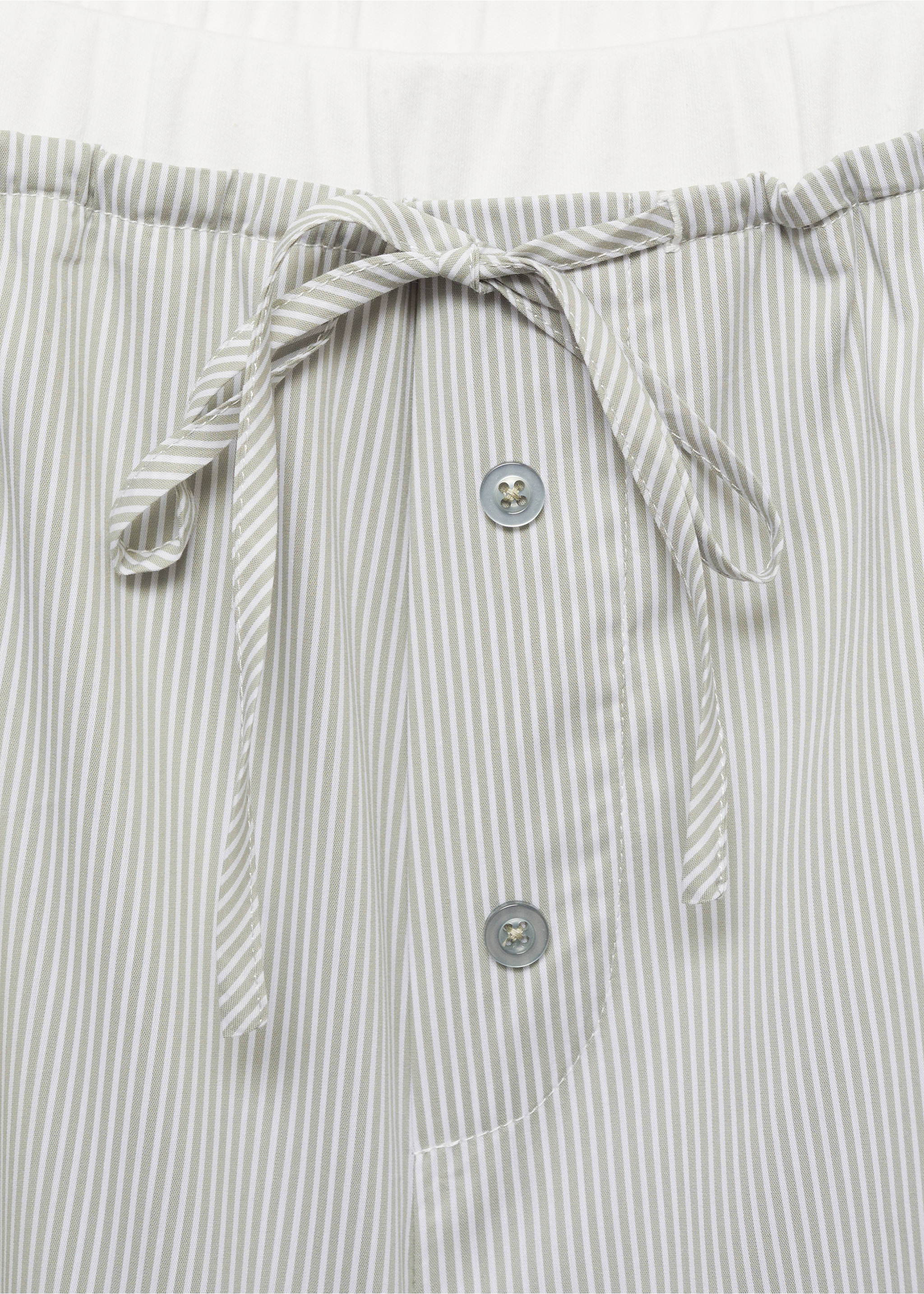 Pyjama-Shorts mit Streifen und elastischem Detail - Detail des Artikels 8, Wassergrün. Ref: 87092899-00.