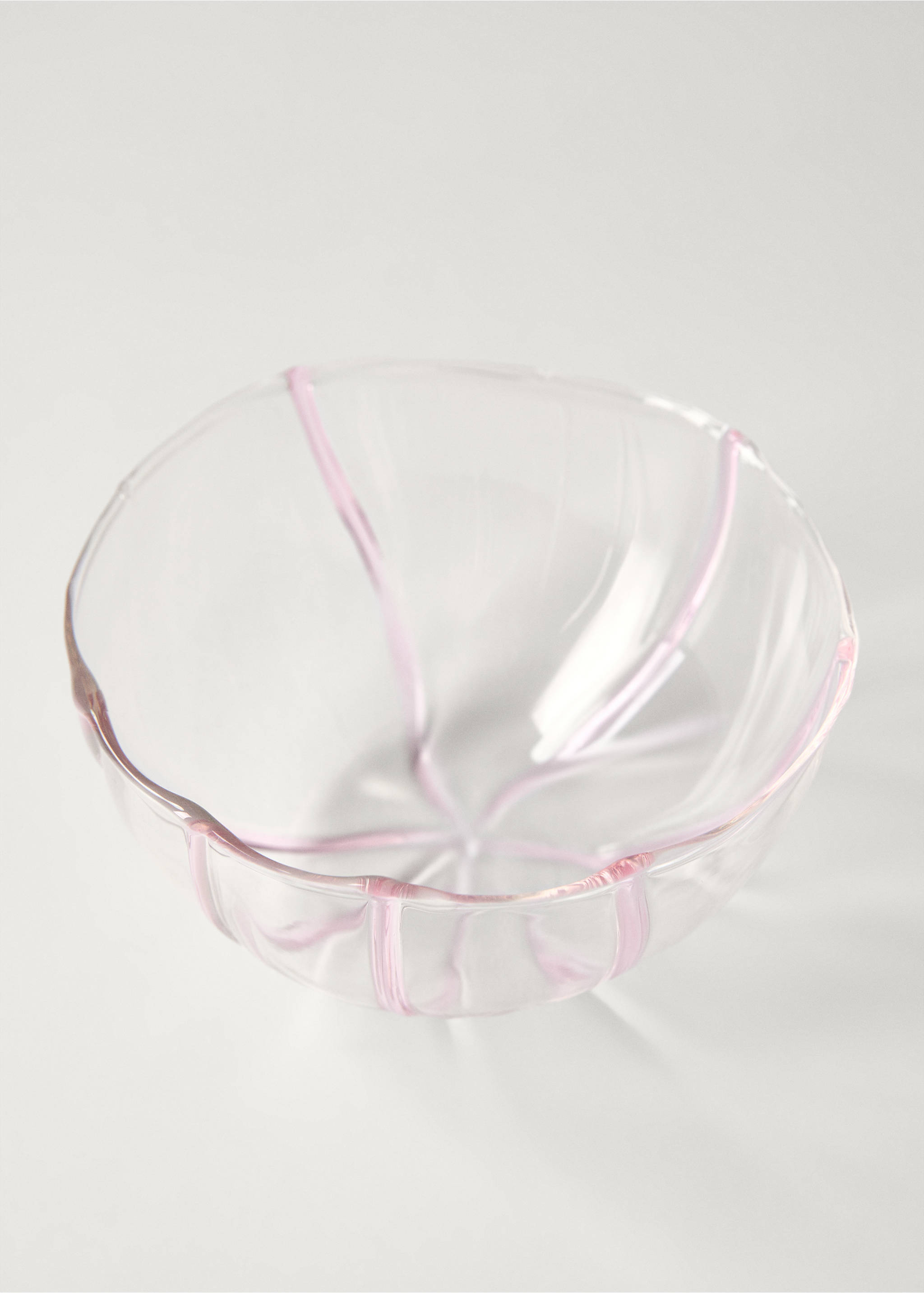 Borosilicate bowl with coloured lines - Details of the article 2, Light Pink. Ref: 87092929-00.