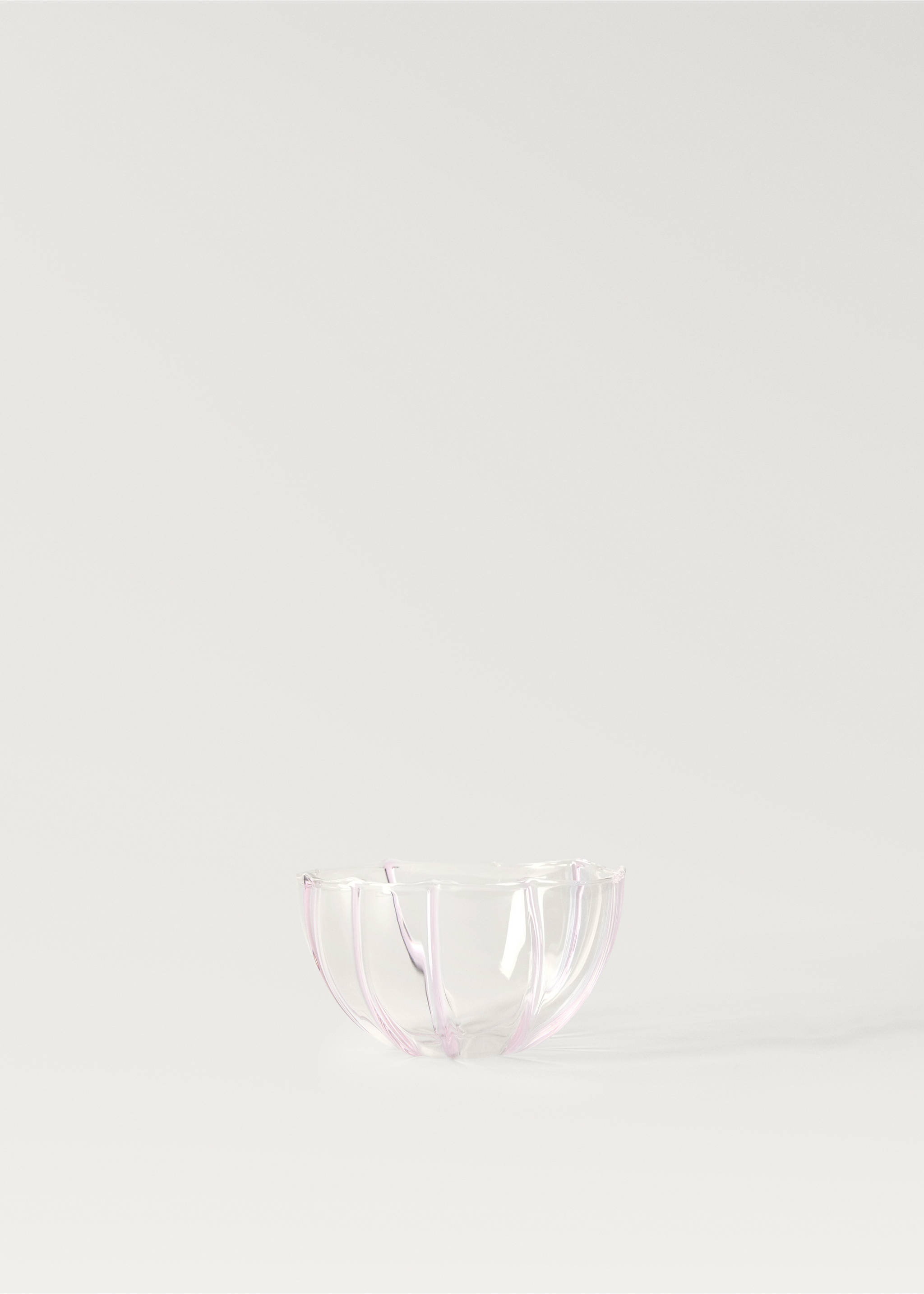 Borosilicate bowl with coloured lines - Article without model, Light Pink. Ref: 87092929-00.