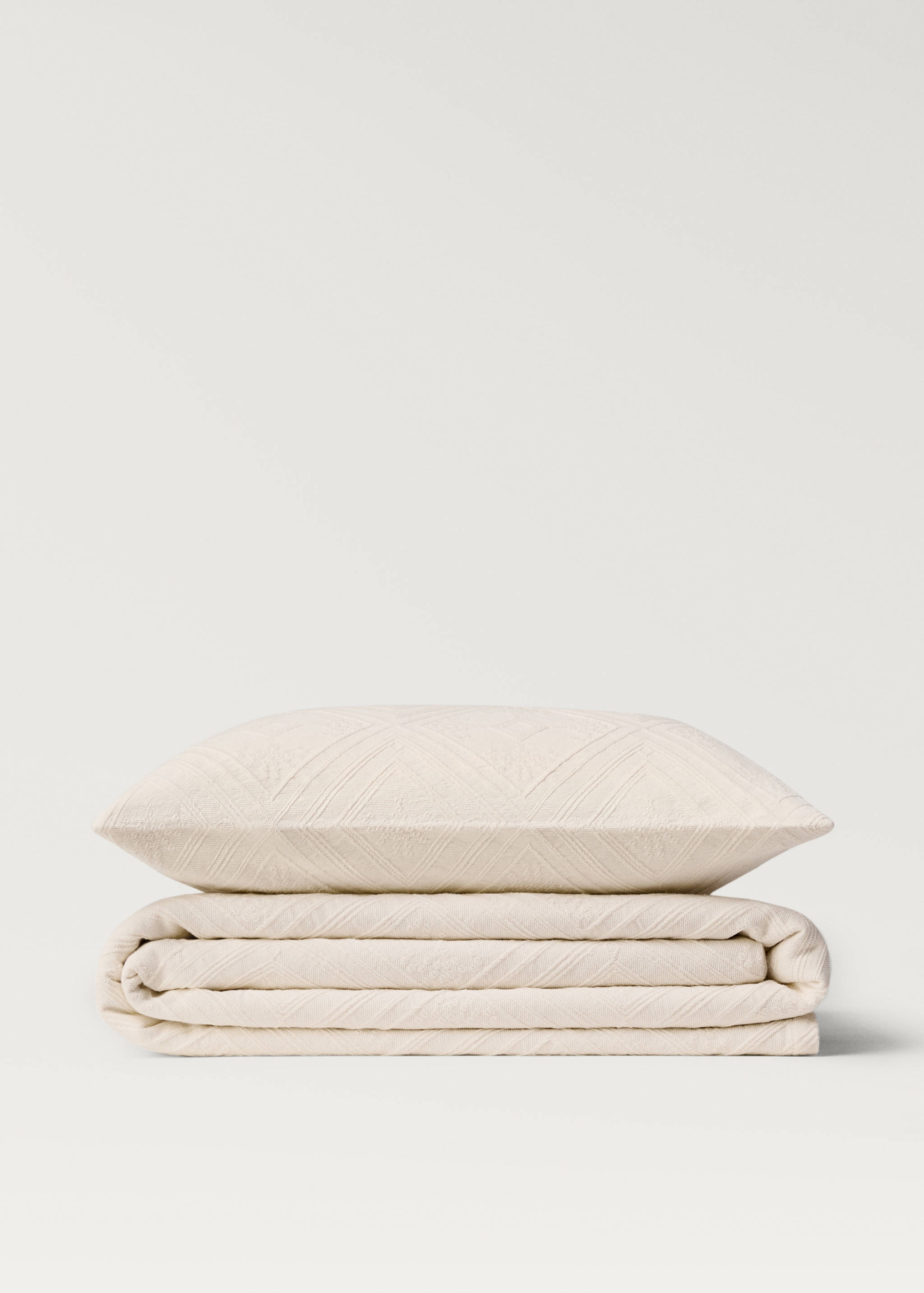 Tagesdecke aus Baumwoll-Jacquard mit Rautenmuster für 90/105 cm Bett - Detail des Artikels 3