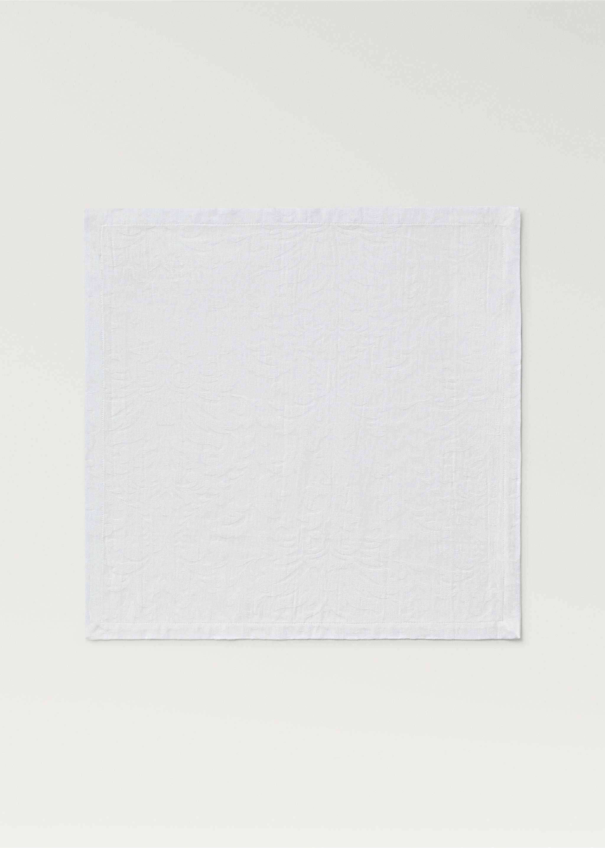 Cotton jacquard floral napkins - Article without model, White. Ref: 87092949-00.