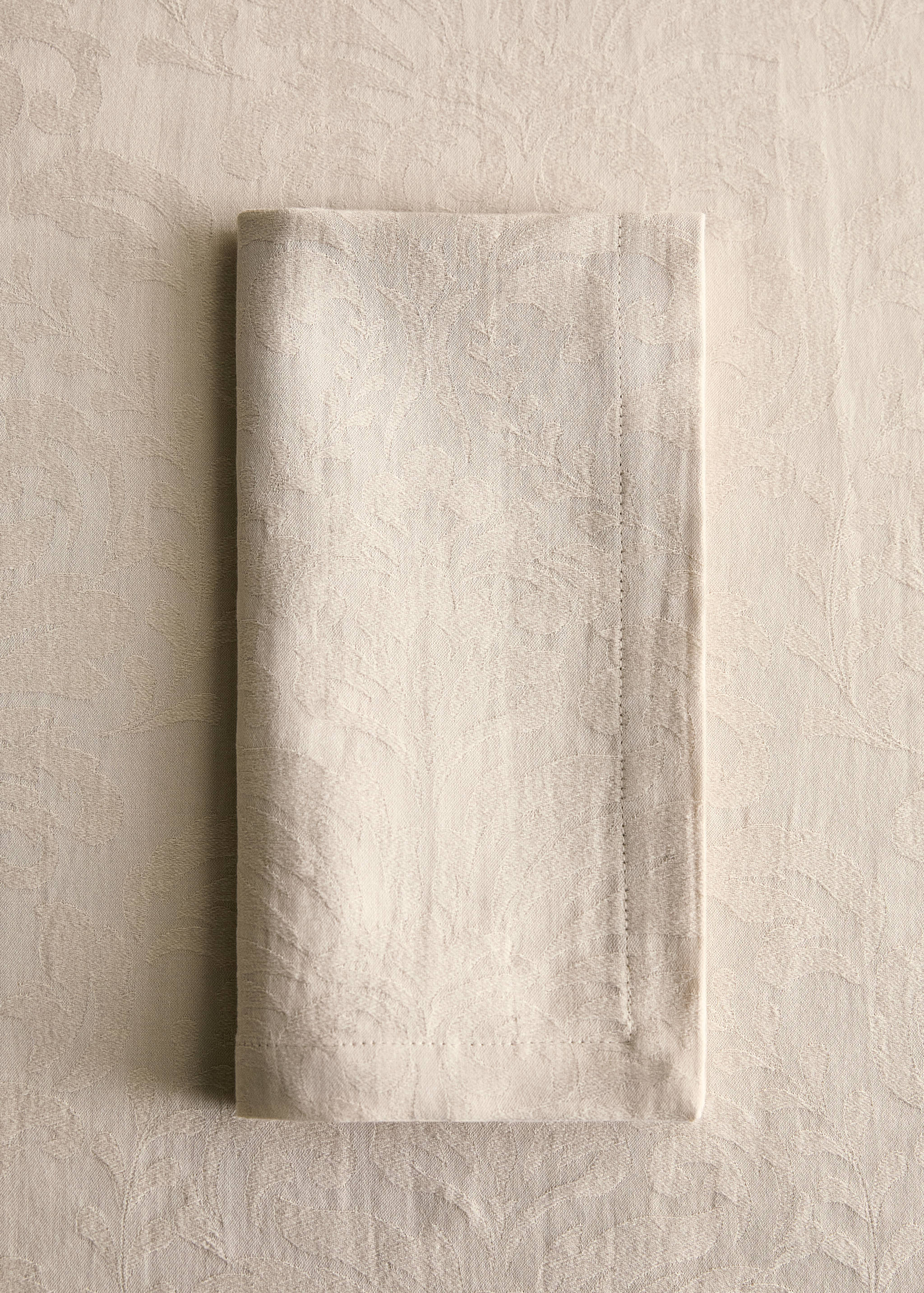 Servietten aus Baumwolljacquard mit Blumenmuster - Allgemeine Ansicht