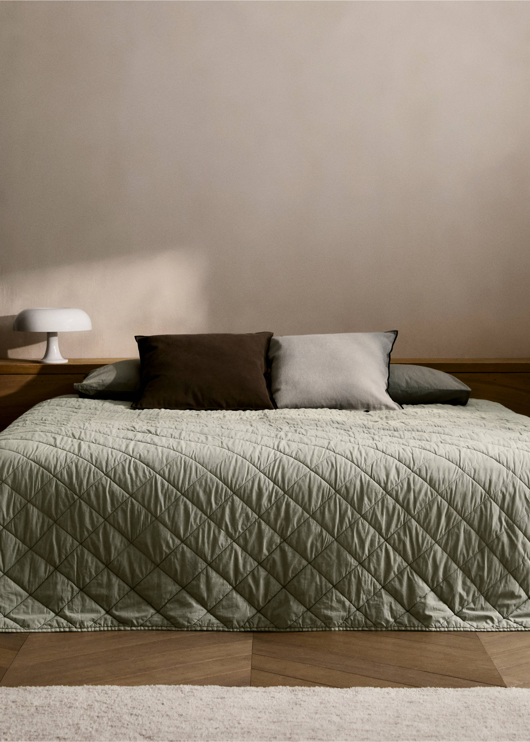 Garment-dyed linen bedspread for 130/150 cm bed - General plane, Forest Green. Ref: 87092955-00.