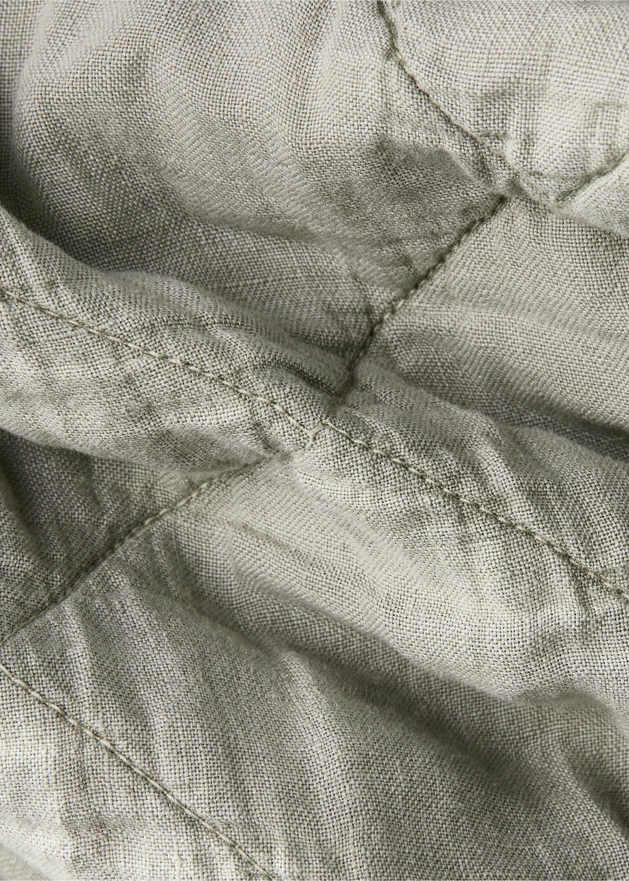 Garment-dyed linen bedspread for 130/150 cm bed - Details of the article 2, Forest Green. Ref: 87092955-00.