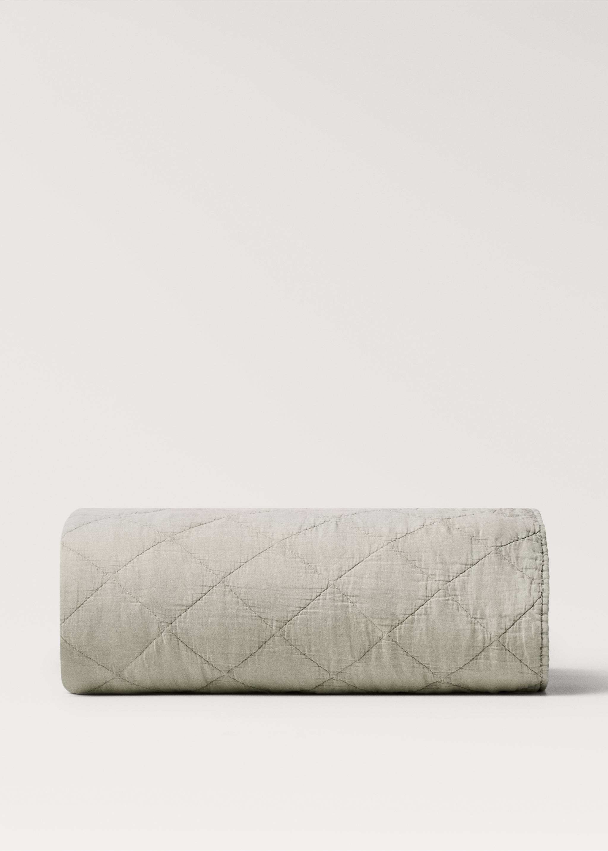 Garment-dyed linen bedspread for 130/150 cm bed - Article without model, Forest Green. Ref: 87092955-00.