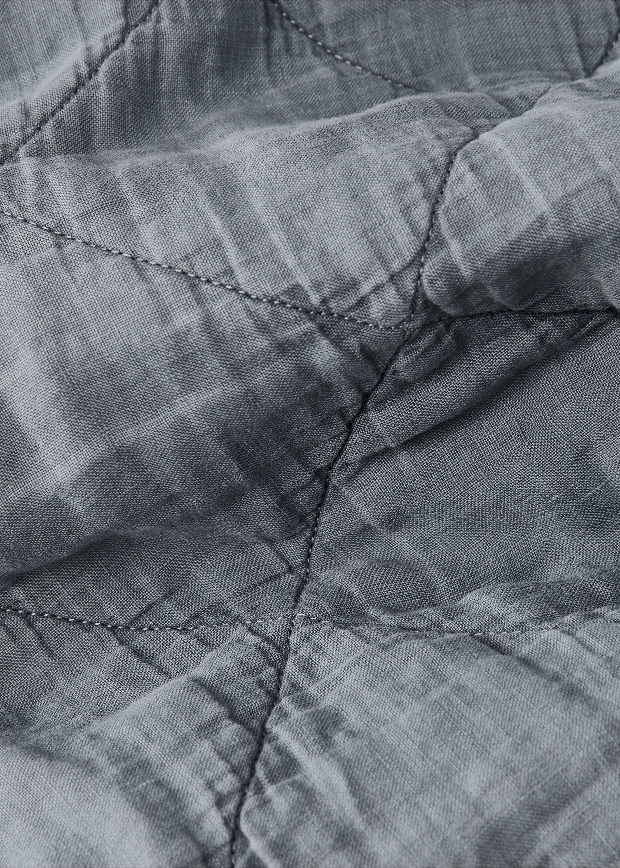 Edredó lli garment dyed llit 130/150 cm - Detall de l'article 2, Gris mitjà. Ref: 87092955-00.