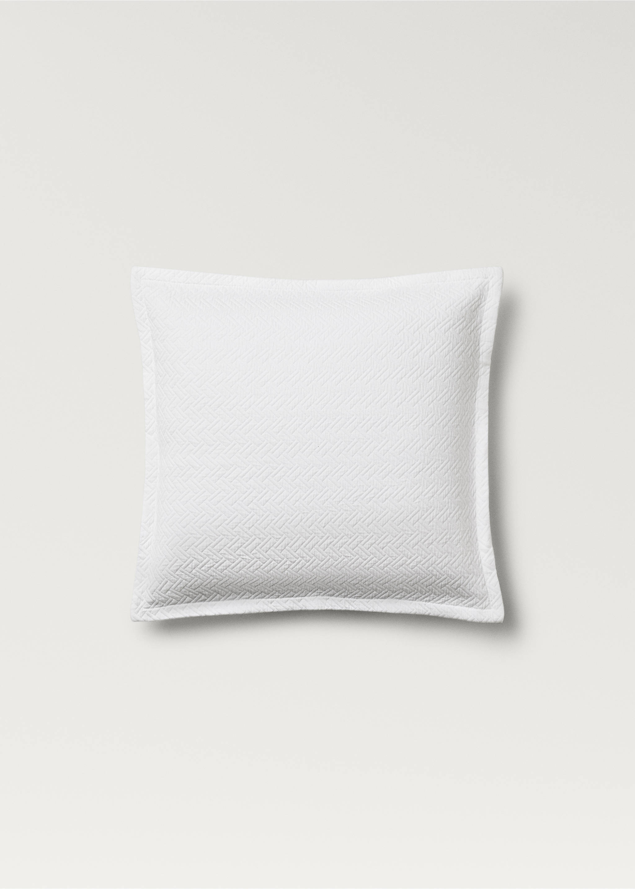 Cotton jacquard geometric pillowcase 50x50 cm - Article without model, White. Ref: 87092958-00.