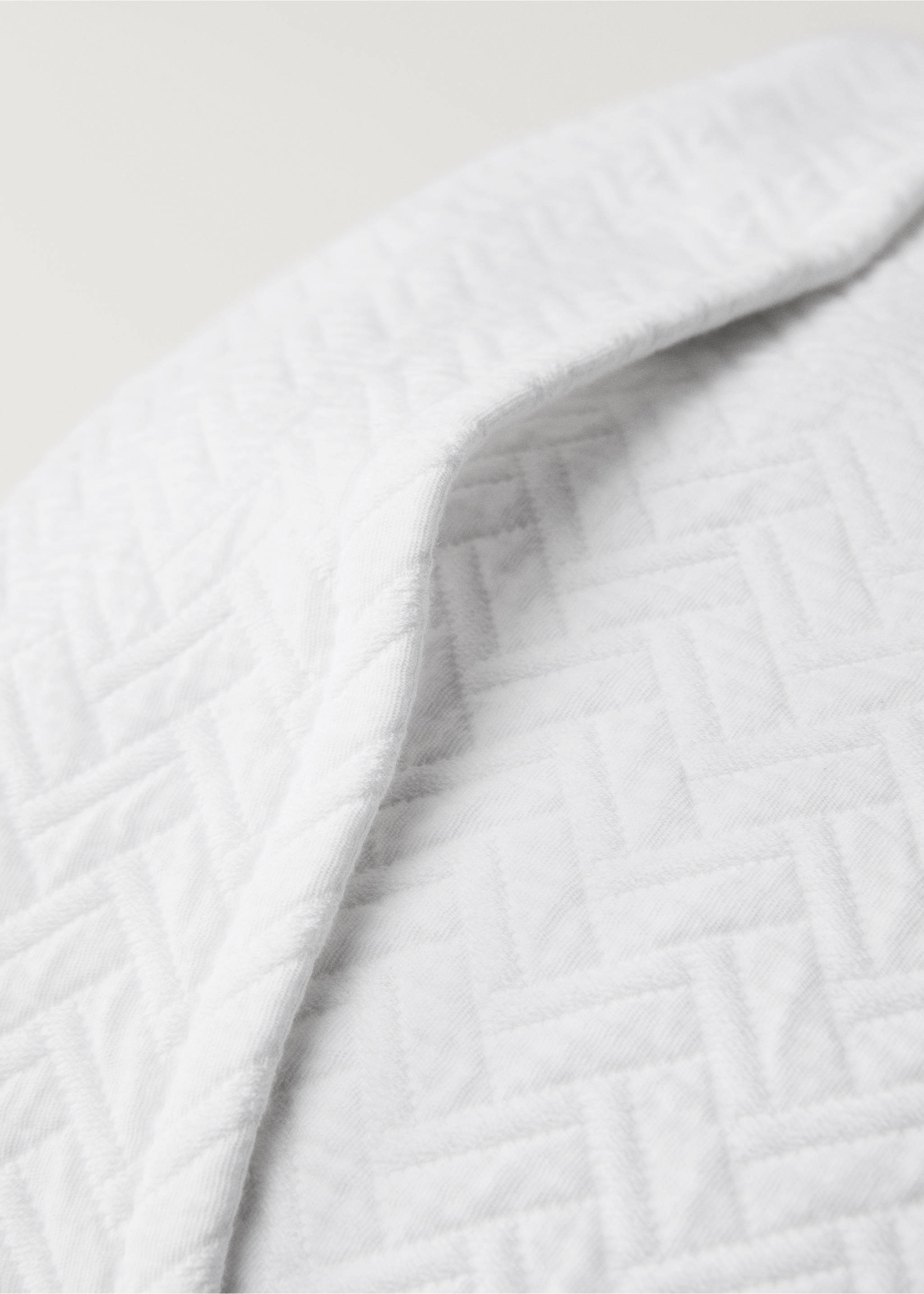 Cotton jacquard geometric pillowcase 50x50 cm - Details of the article 2, White. Ref: 87092958-00.