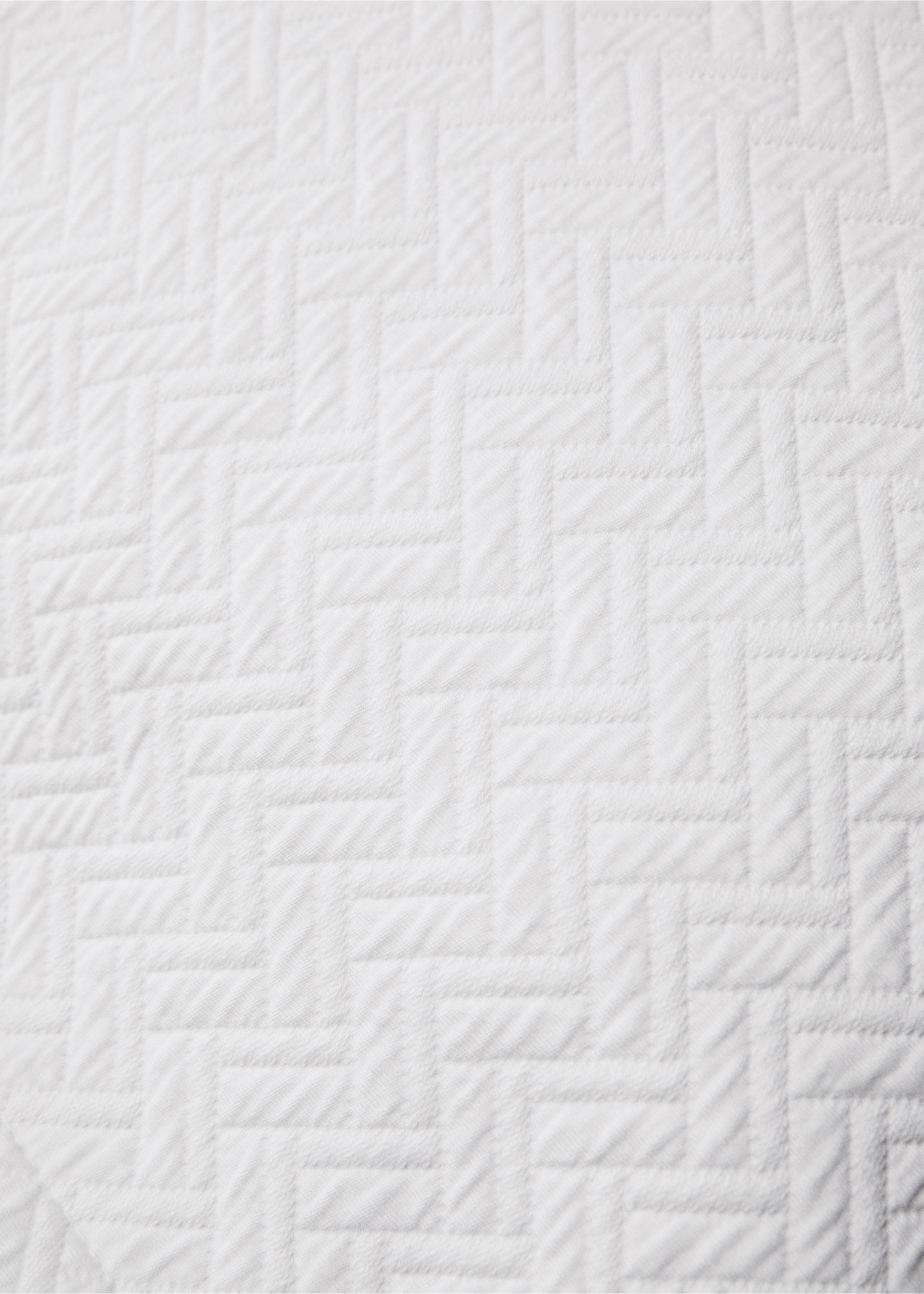 Cotton jacquard geometric pillowcase 50x50 cm - Details of the article 3, White. Ref: 87092958-00.
