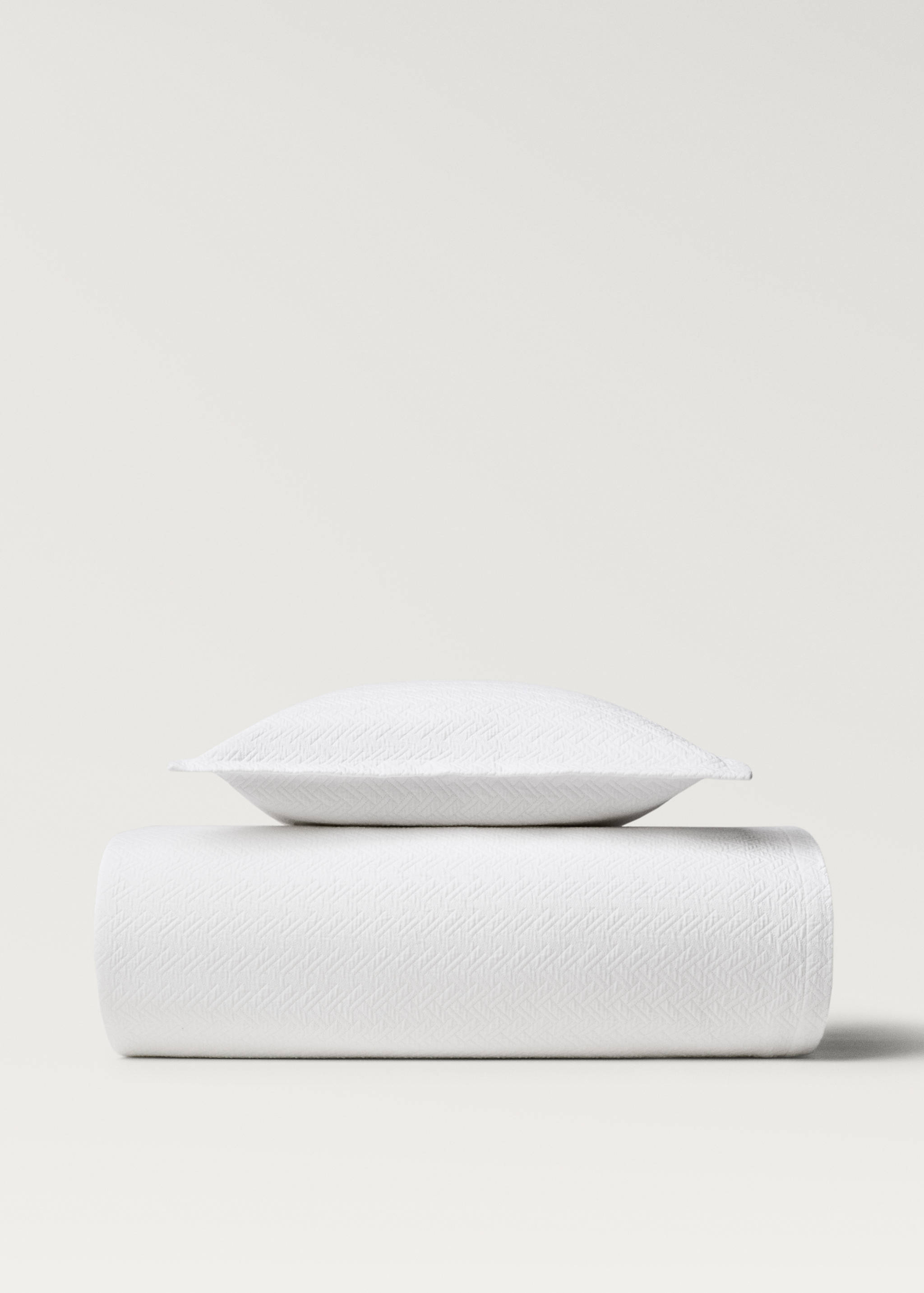 Cotton jacquard geometric pillowcase 50x50 cm - Details of the article 4