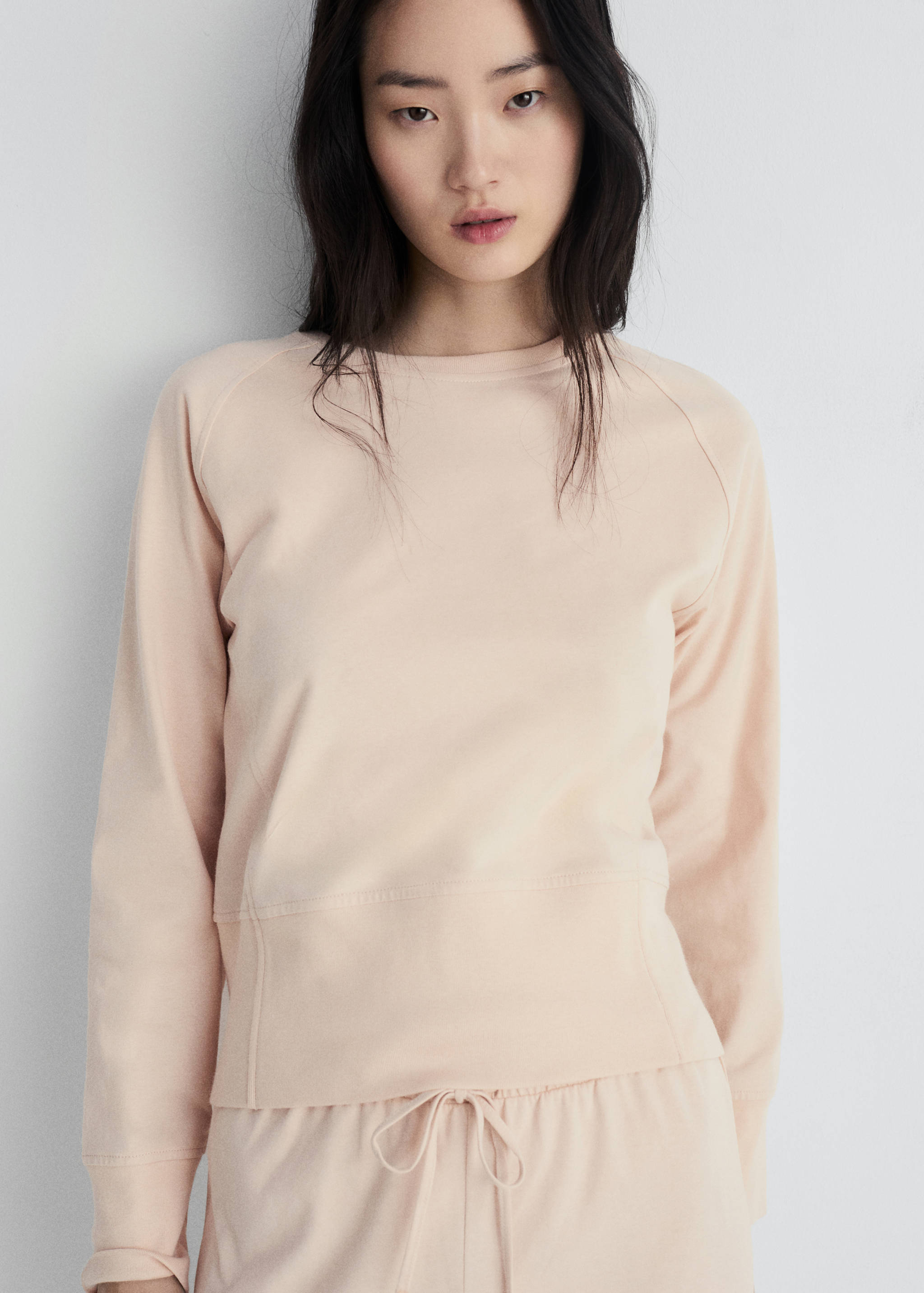 Baumwoll-Sweatshirt mit Soft-Finish - Allgemeine Ansicht